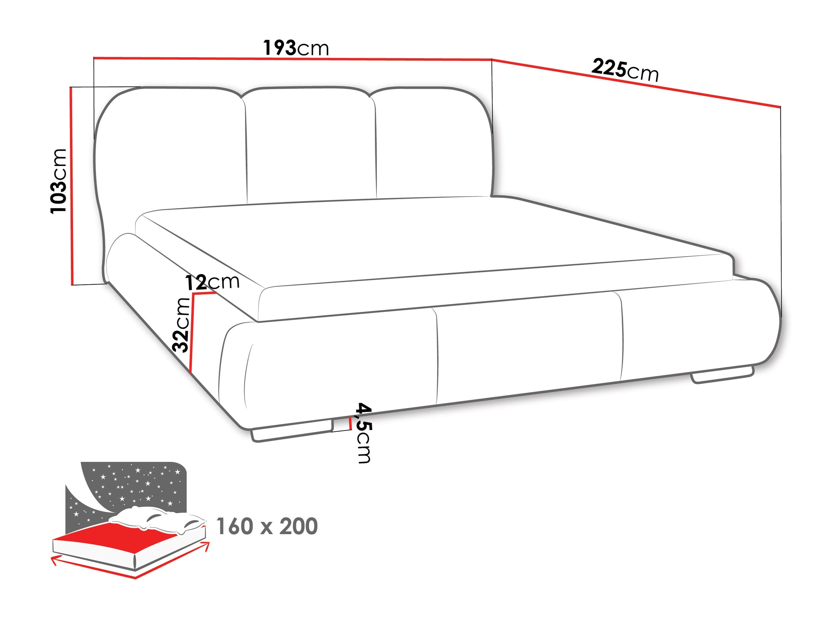 Bed TrendyNest Navium (Coral 75)
