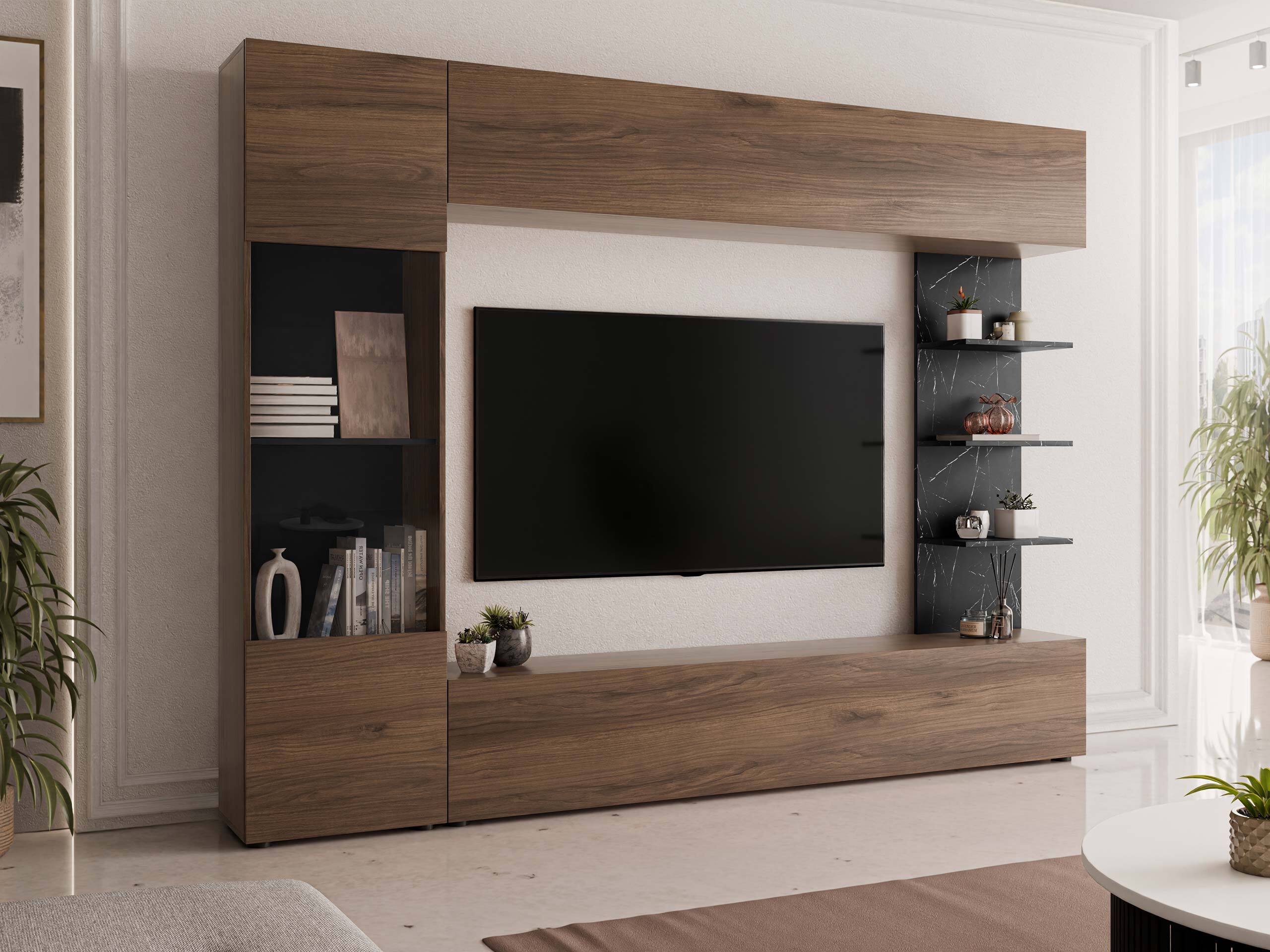 Living room set Comfivo Animus (Walnut + Black marble)