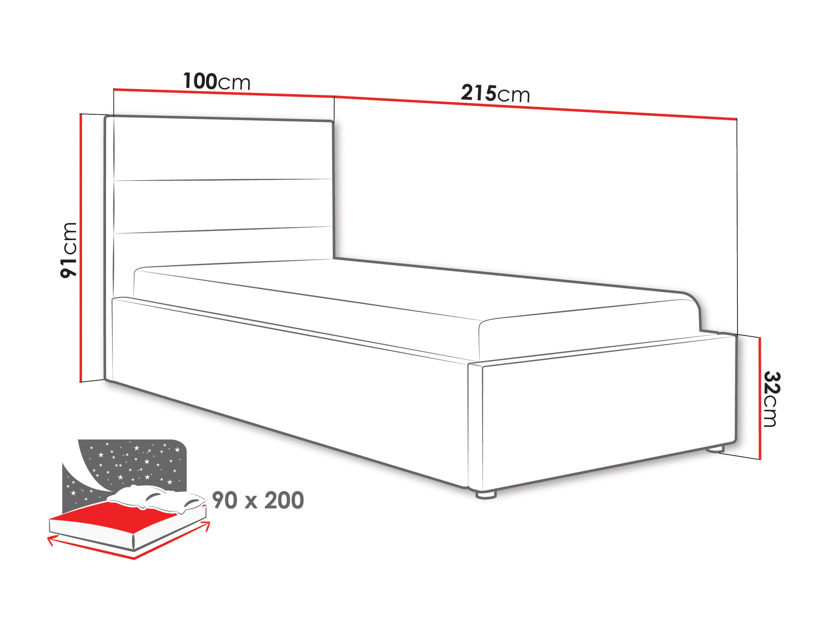 Bed Comfivo Fabos II (Hlr 19)