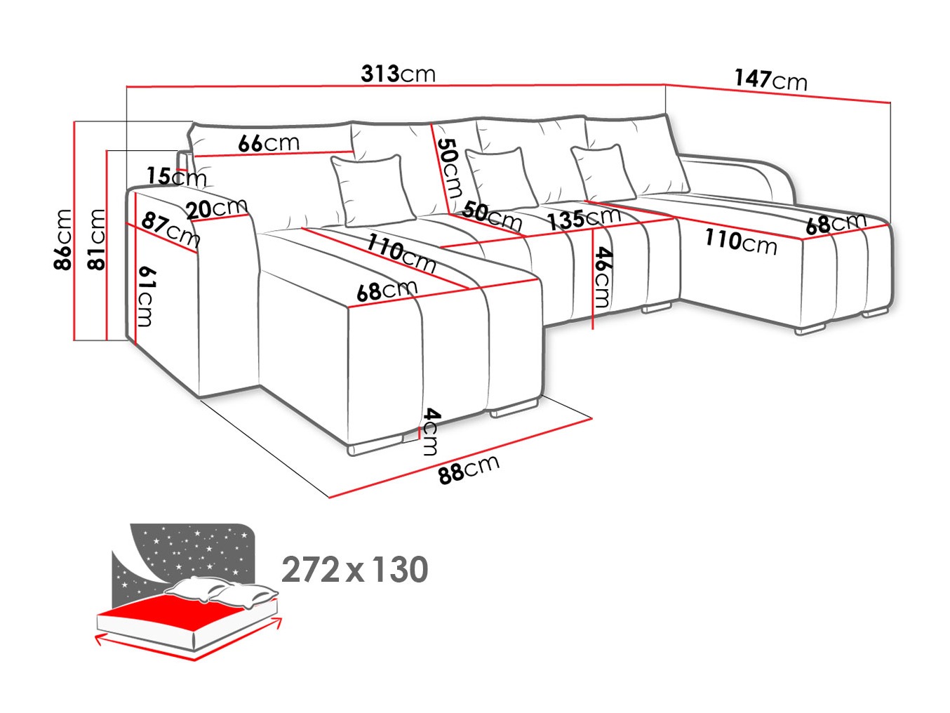 Corner sofa Arvada 122 (Lambi 08)