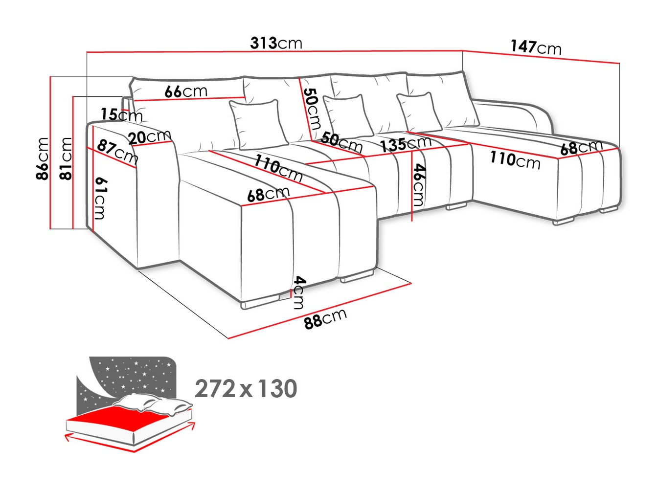 Corner sofa Arvada 122 (Lambi 11)