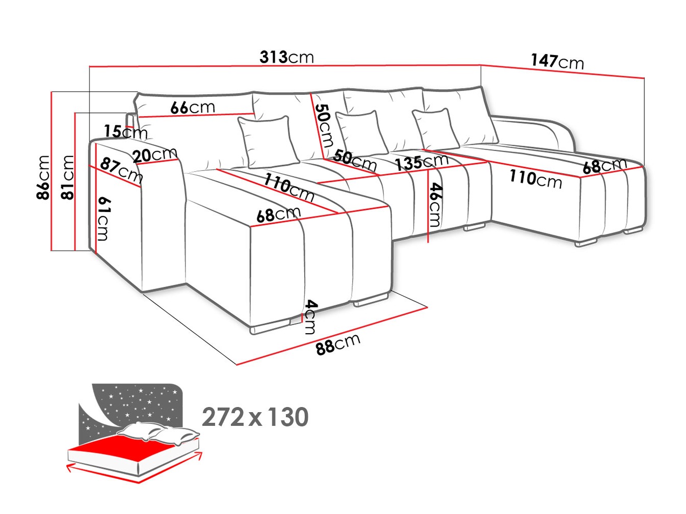 Corner sofa Arvada 122 (Lambi 12)