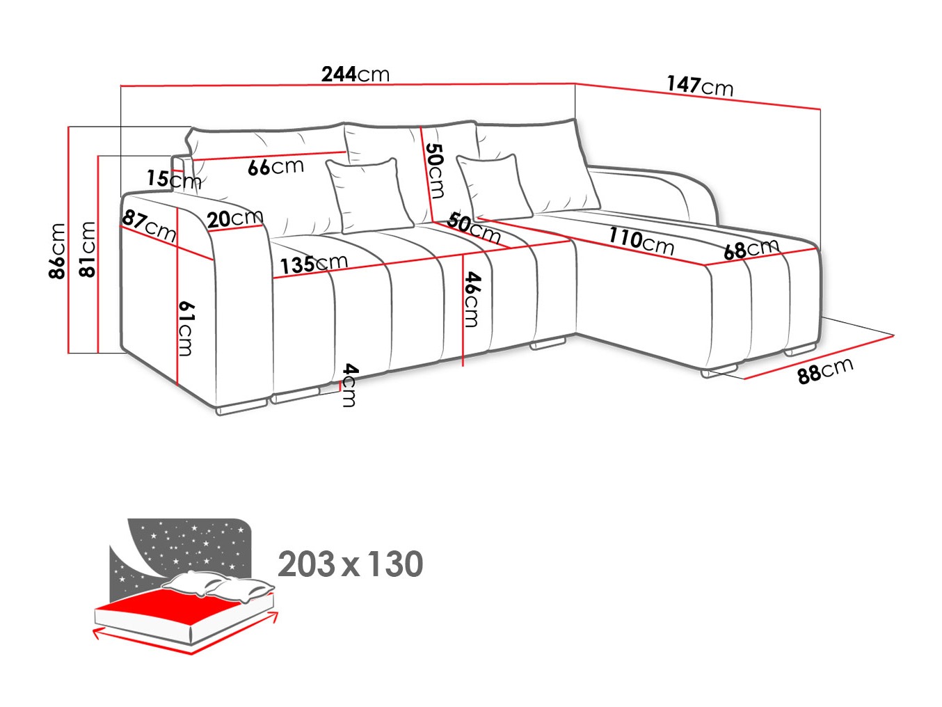 Corner sofa Arvada 123 (Lambi 06)