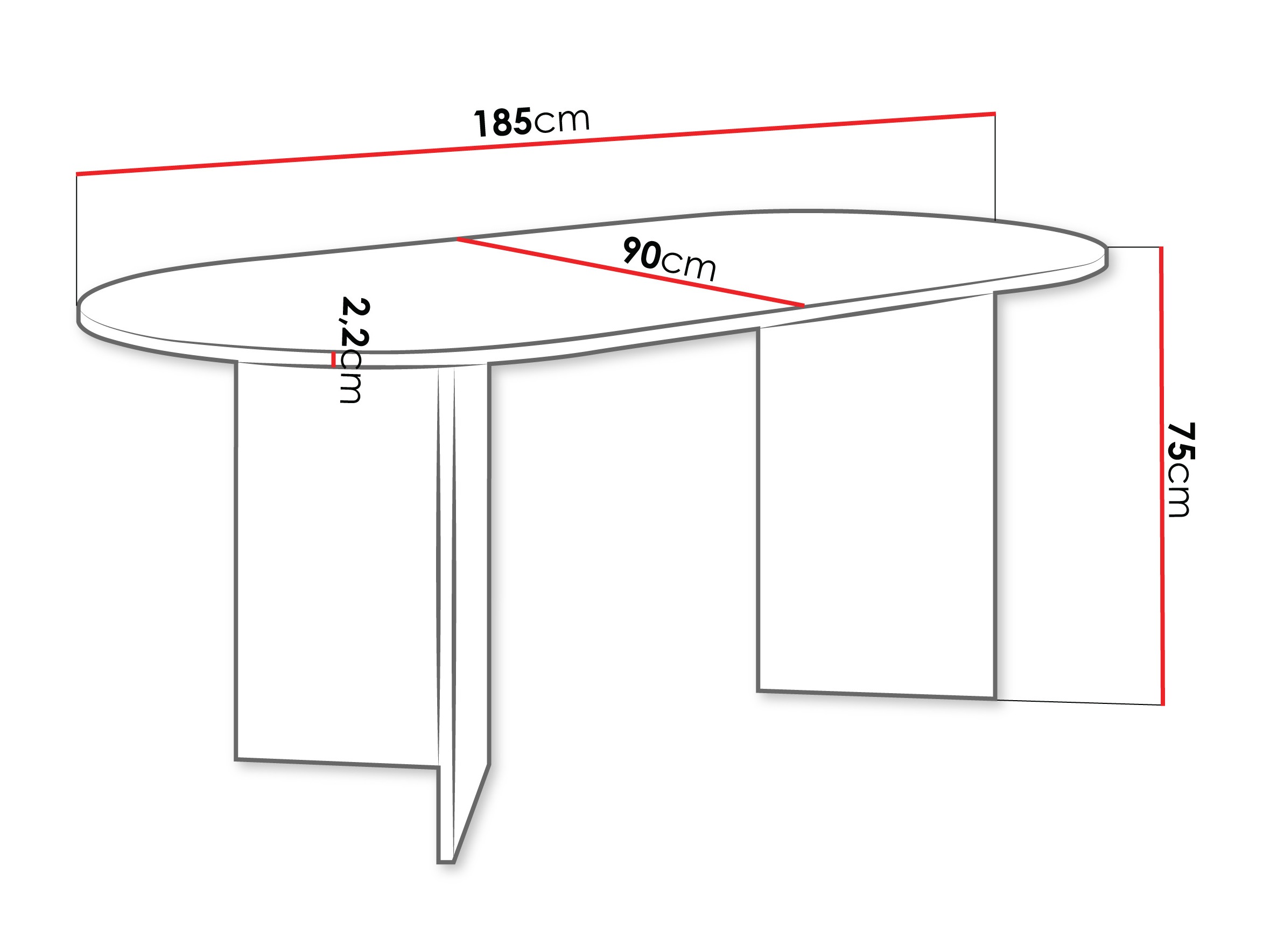 Table Comfivo Fungus (Black marble + Black)
