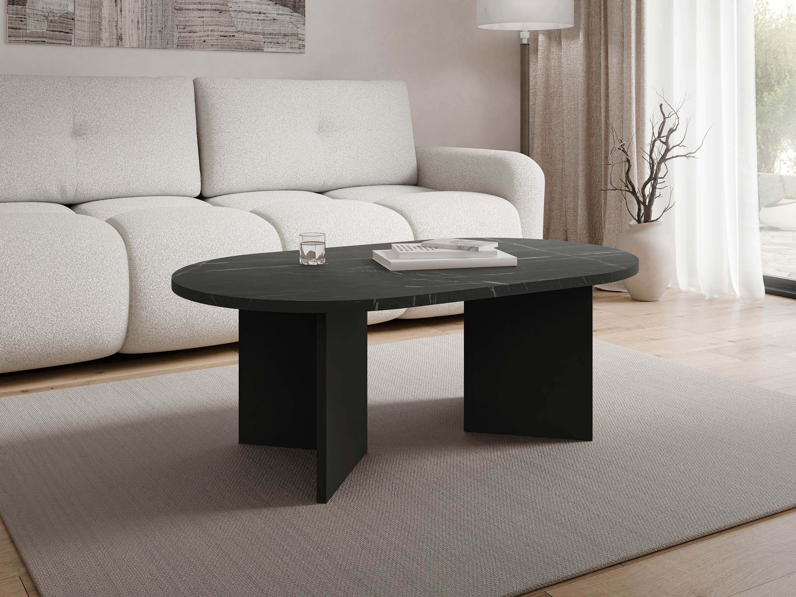 Coffee table Comfivo Fungus (Black marble + Black)