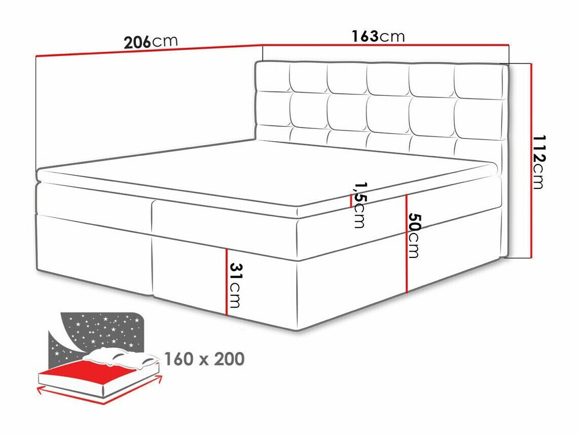 Continental bed Comfivo Osculum I (Lambi 11)