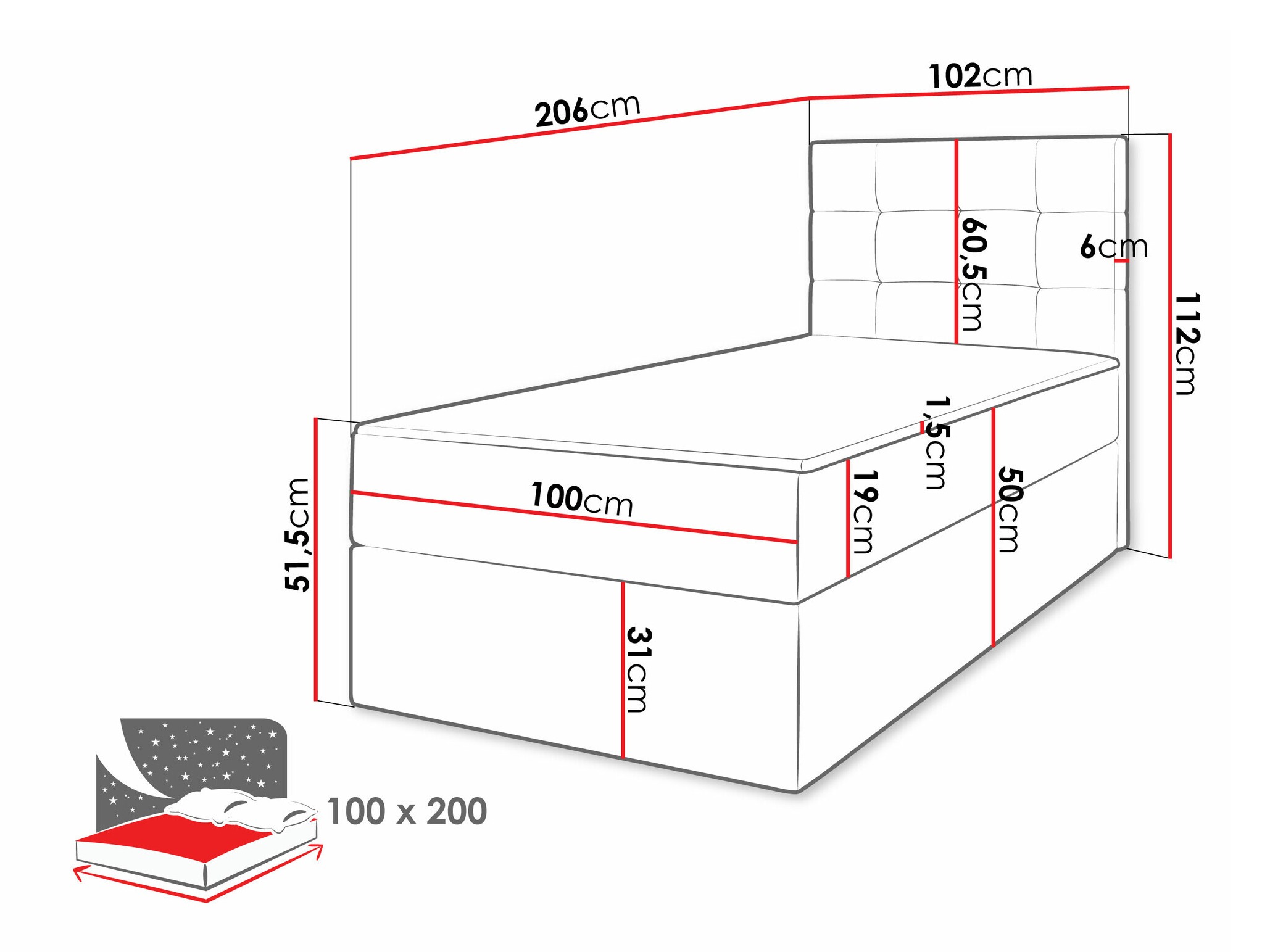Continental bed Comfivo Osculum II (Lambi 03)
