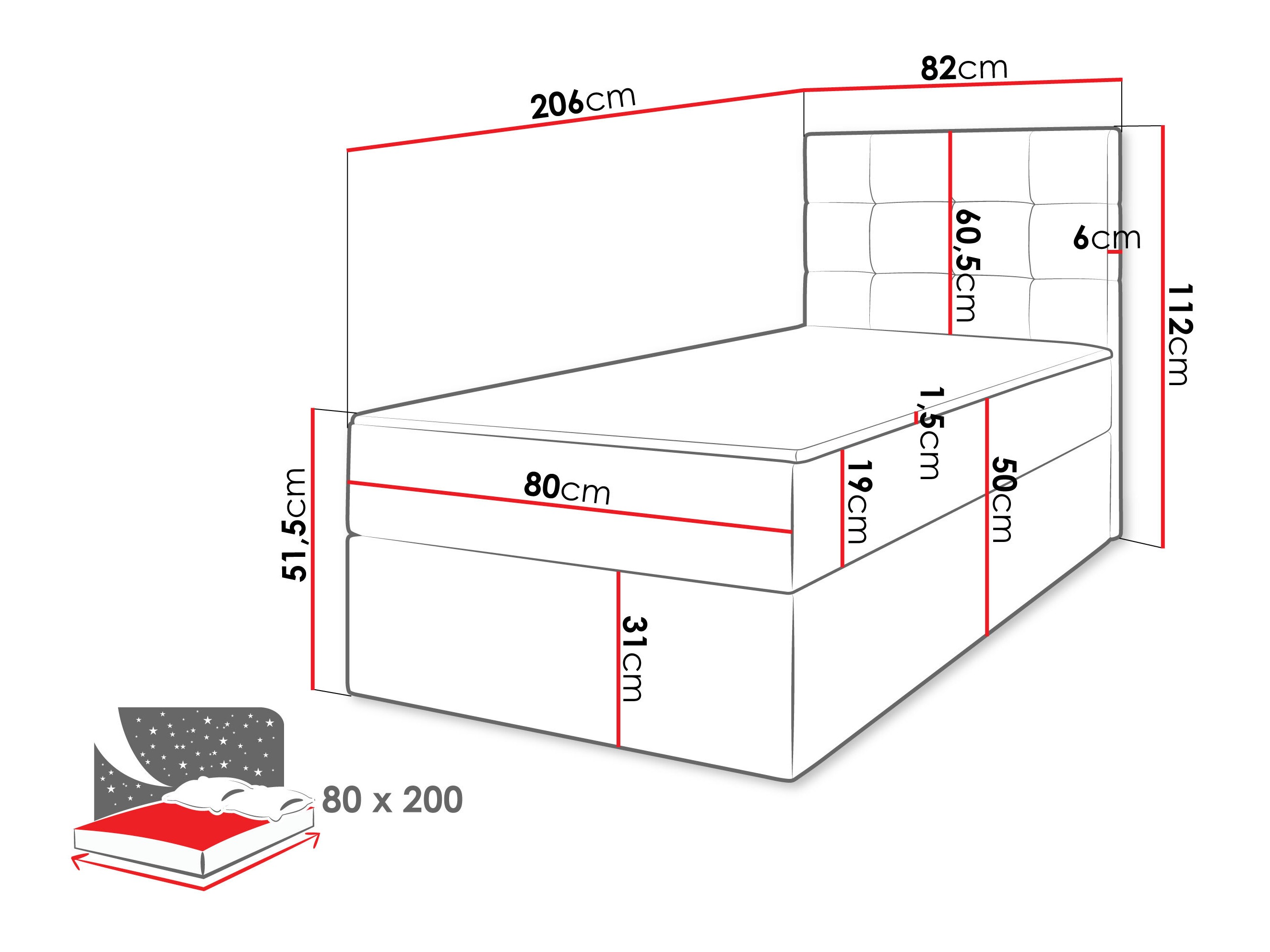 Continental bed Comfivo Osculum II (Lambi 04)