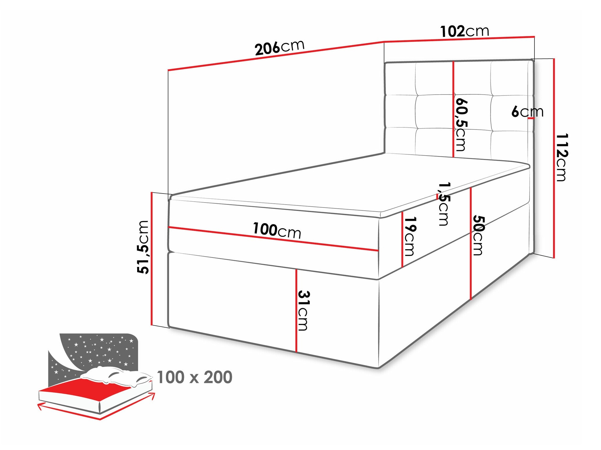 Continental bed Comfivo Osculum II (Lambi 04)