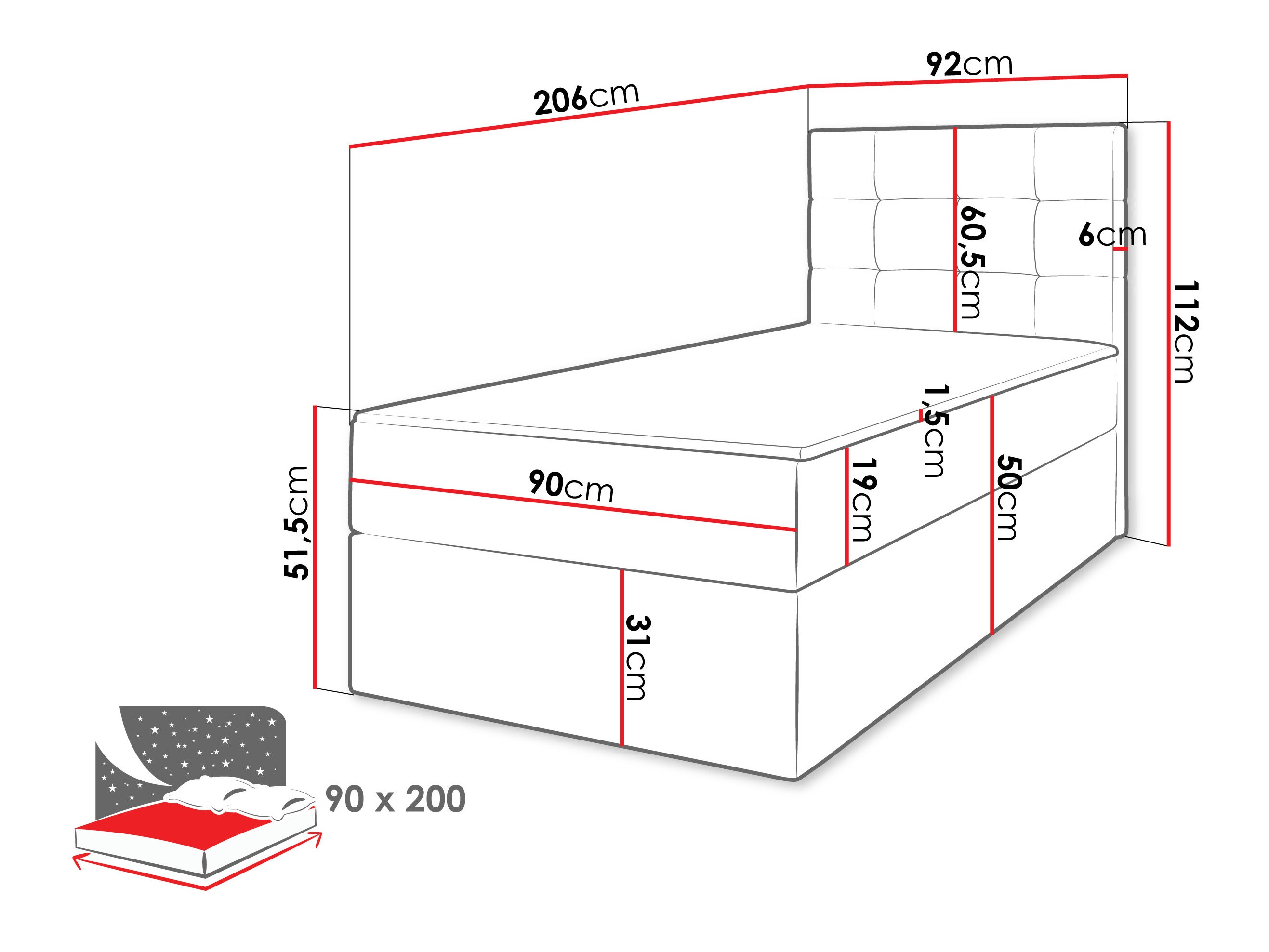 Continental bed Comfivo Osculum II (Lambi 06)