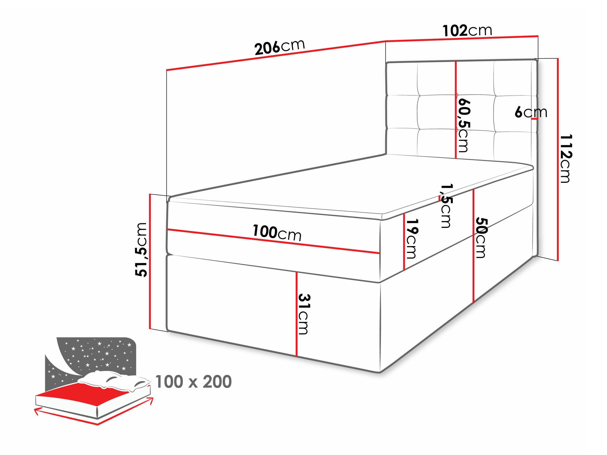 Continental bed Comfivo Osculum II (Lambi 06)