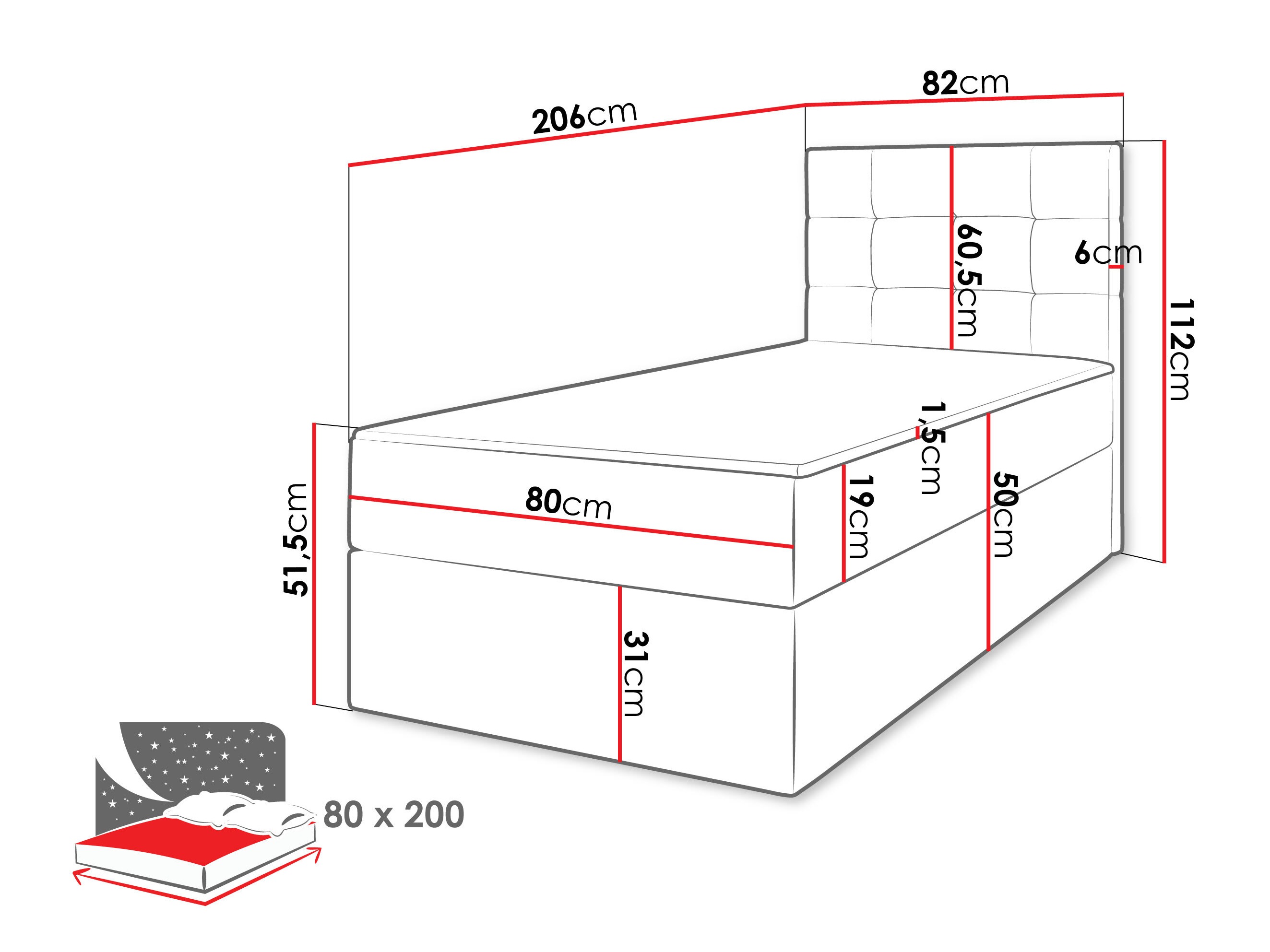 Continental bed Comfivo Osculum II (Lambi 08)