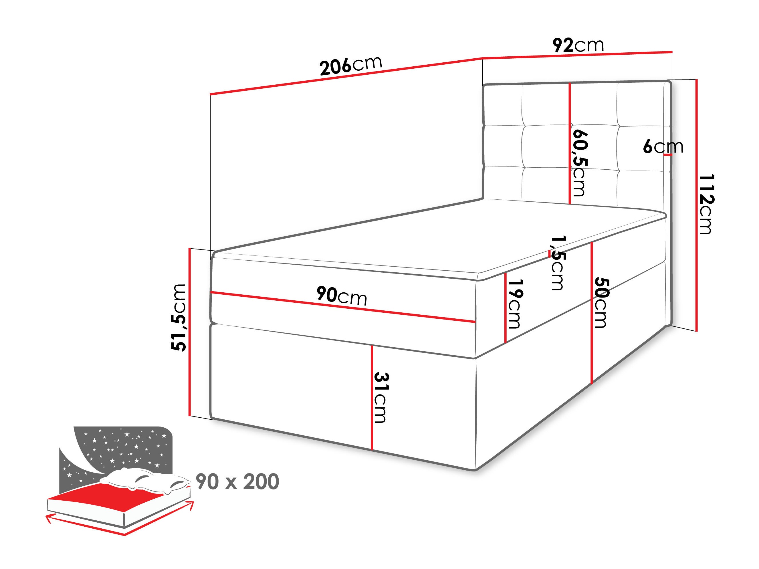 Continental bed Comfivo Osculum II (Lambi 08)