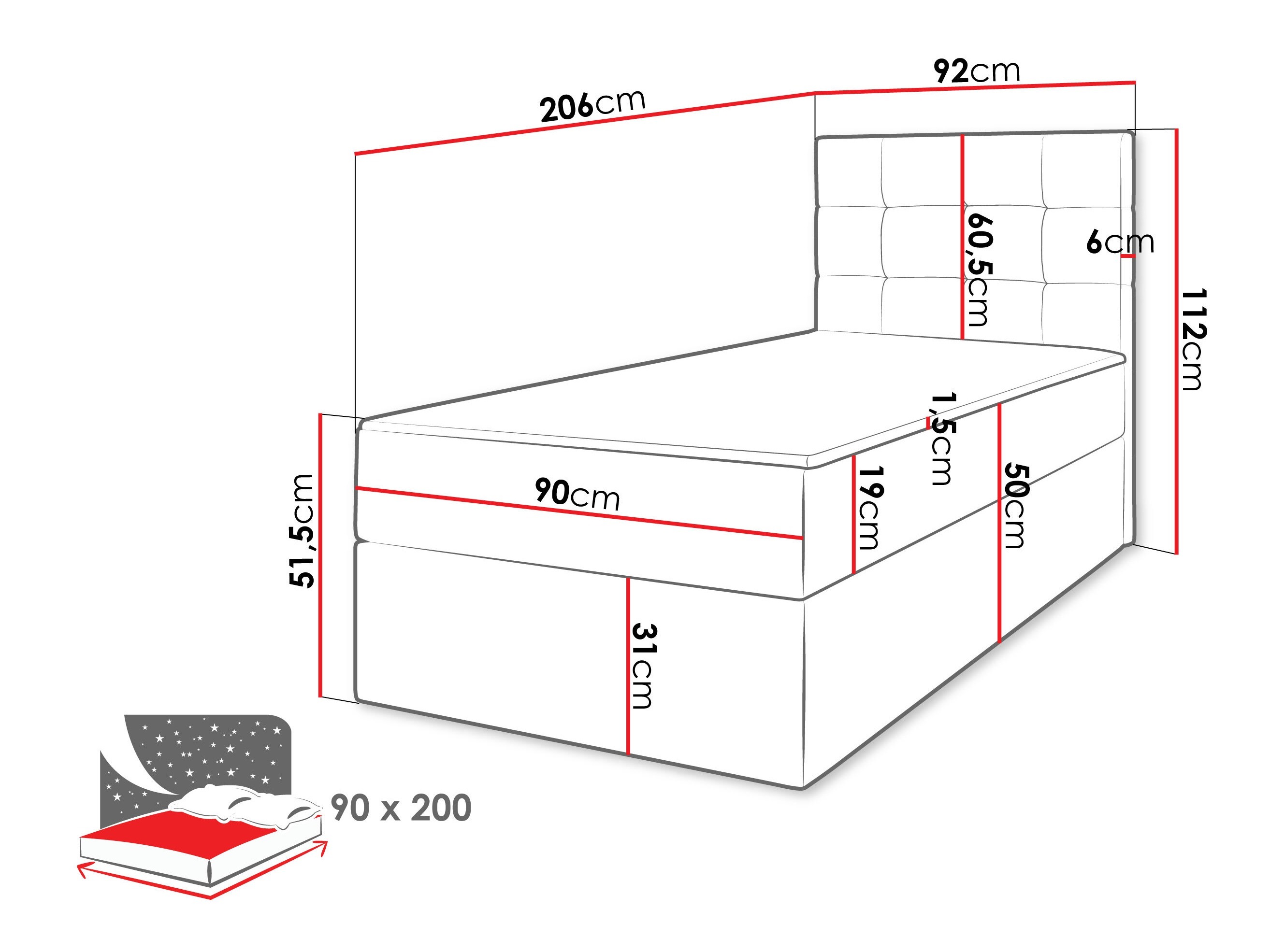 Continental bed Comfivo Osculum II (Lambi 11)