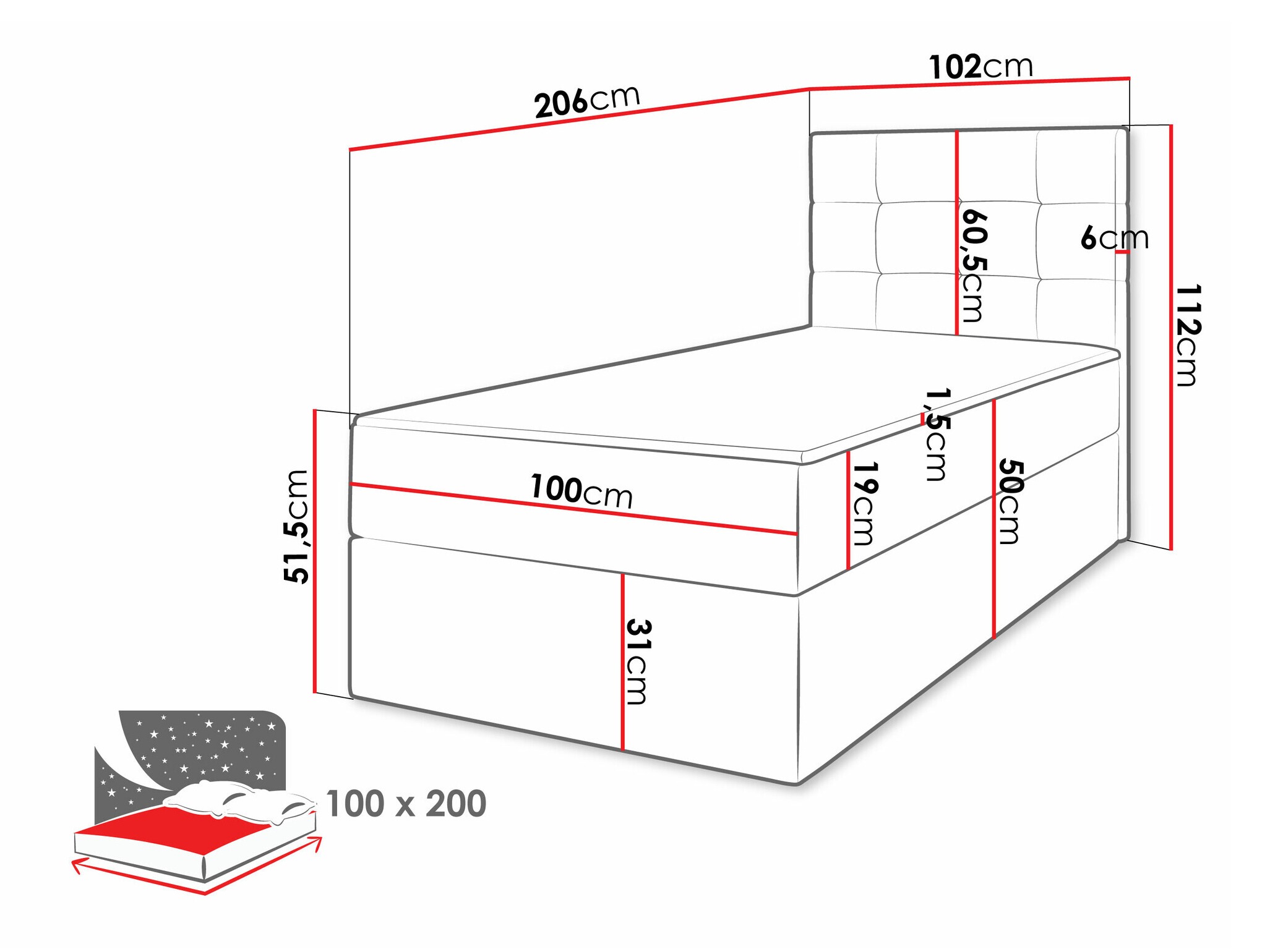 Continental bed Comfivo Osculum II (Lambi 11)