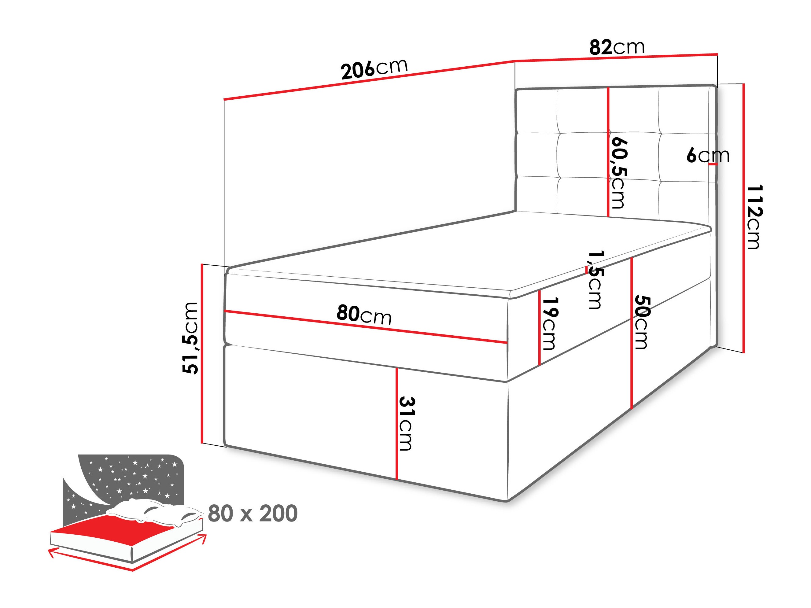 Continental bed Comfivo Osculum II (Lambi 12)