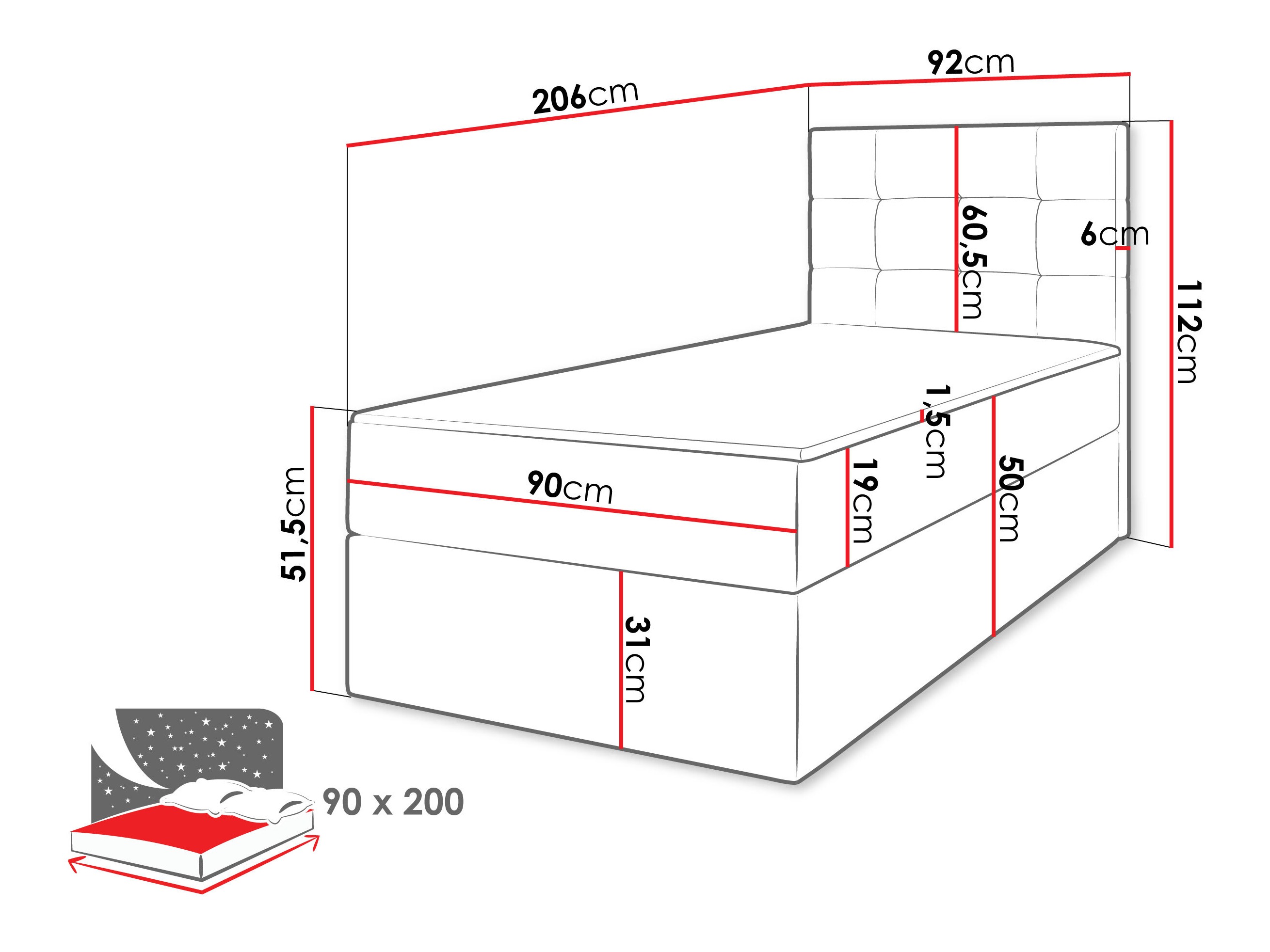 Continental bed Comfivo Osculum II (Lambi 12)
