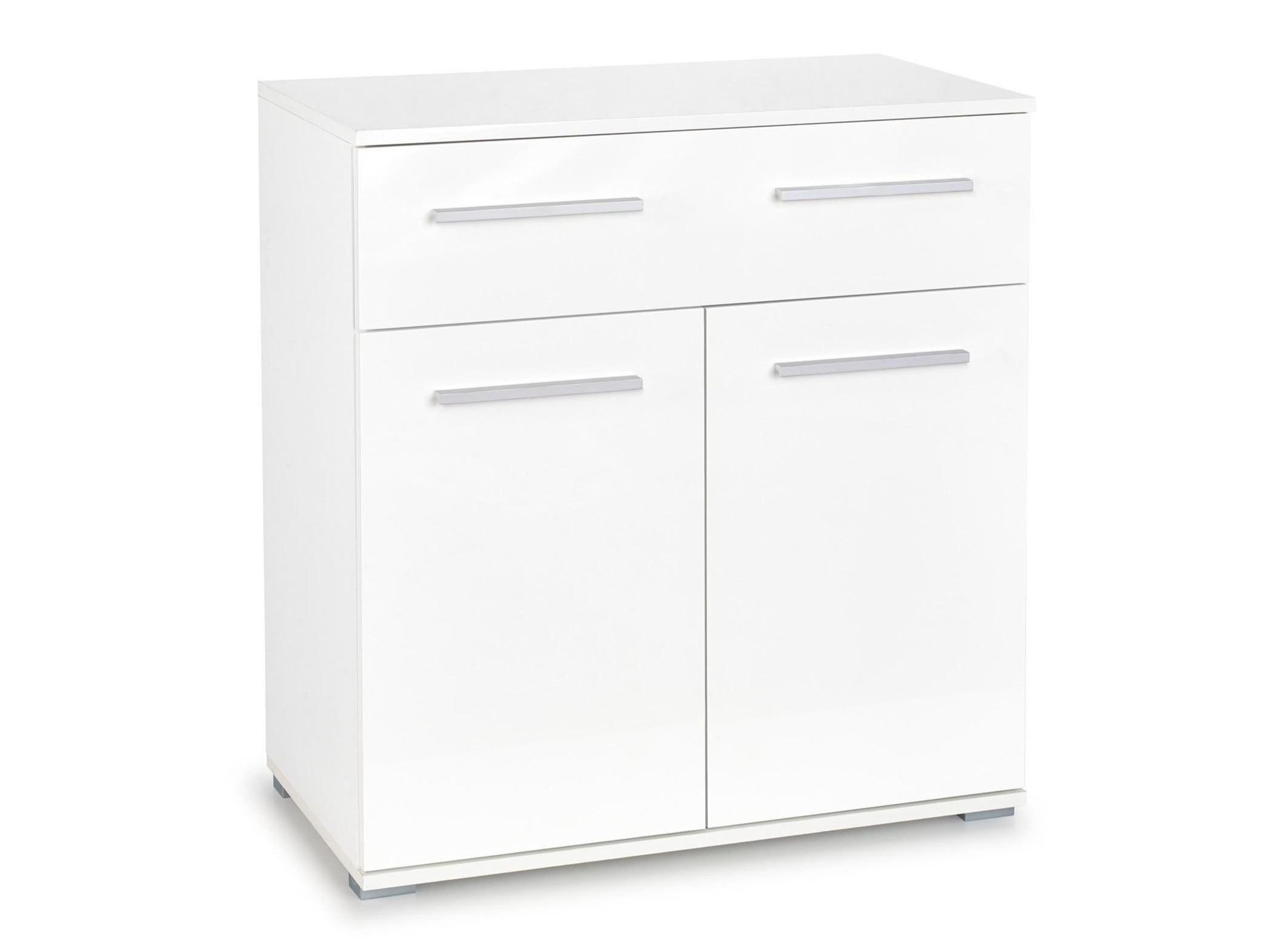 Chest of drawers Cirveso 100 (White + Glossy white)