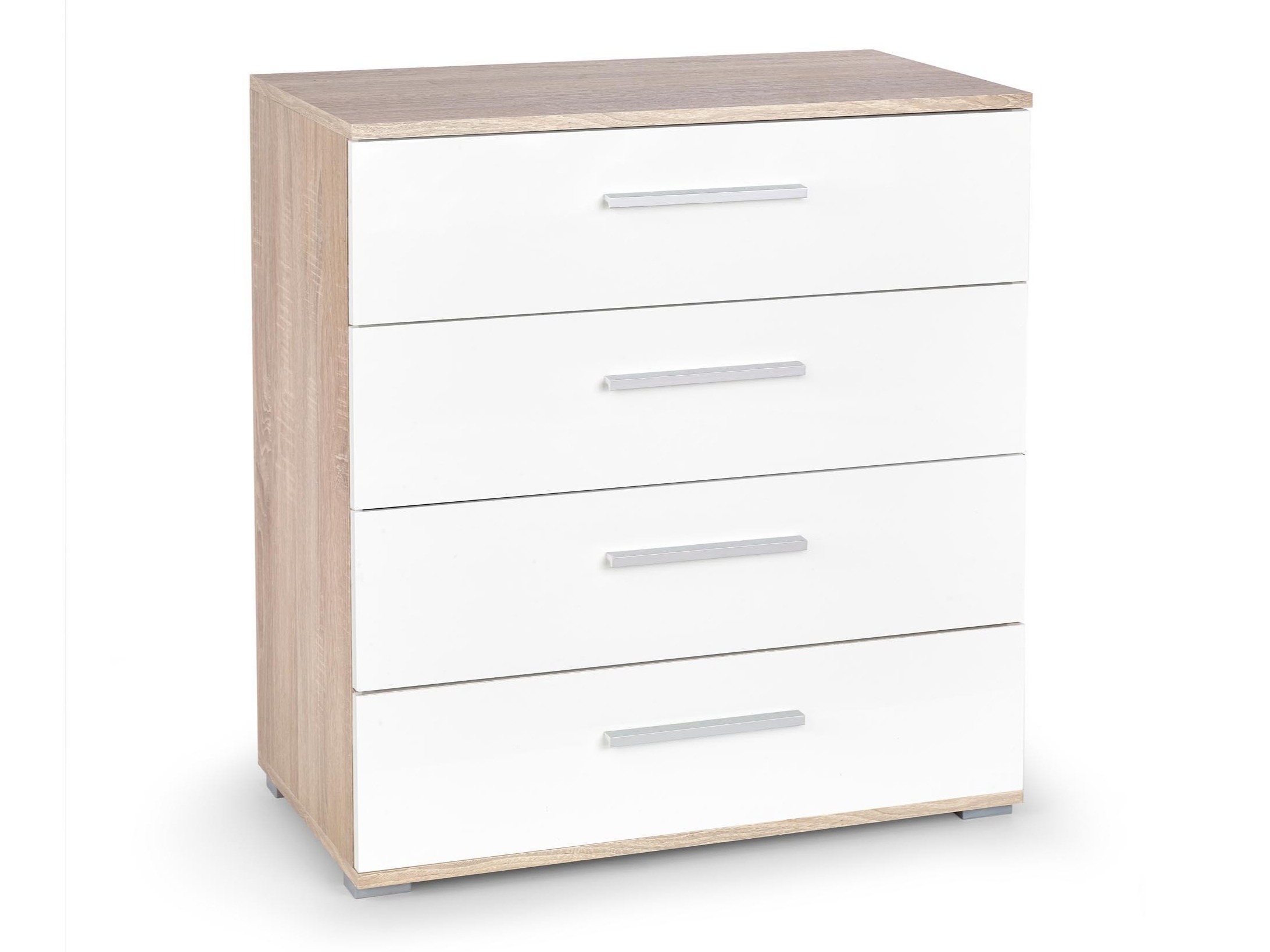 Chest of drawers Cirveso 102 (Sonoma oak + Glossy white)