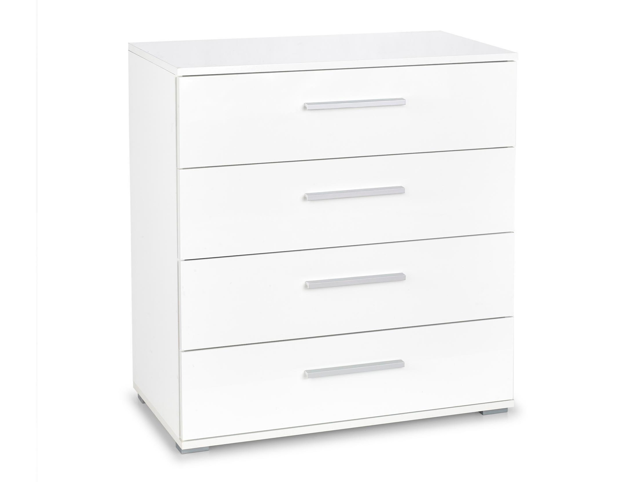 Chest of drawers Cirveso 102 (White + Glossy white)