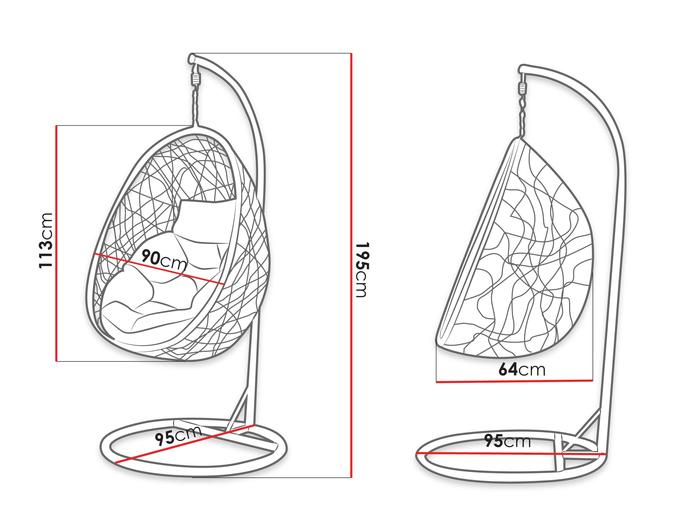 Hanging chair Comfivo Undtudo (Beige)