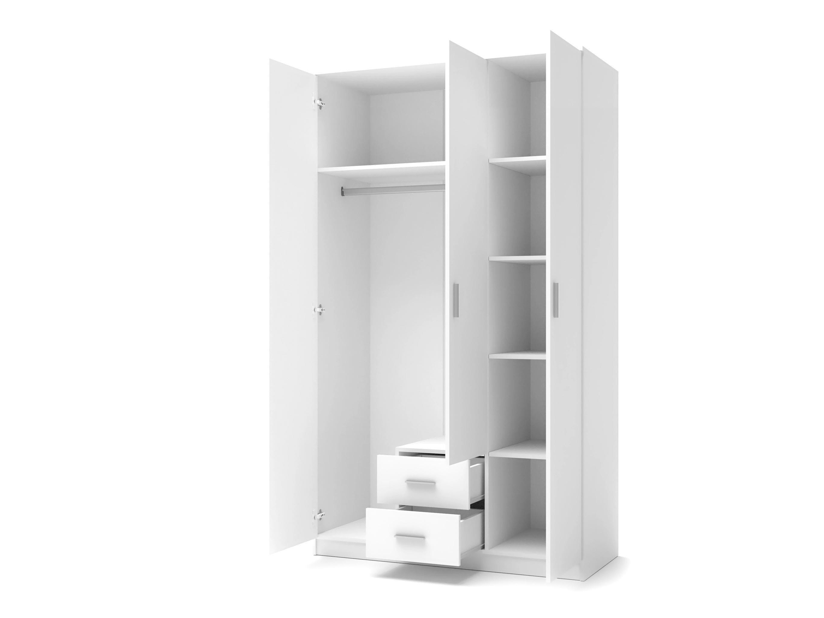 Wardrobe Cirveso 113 (White + Glossy white)