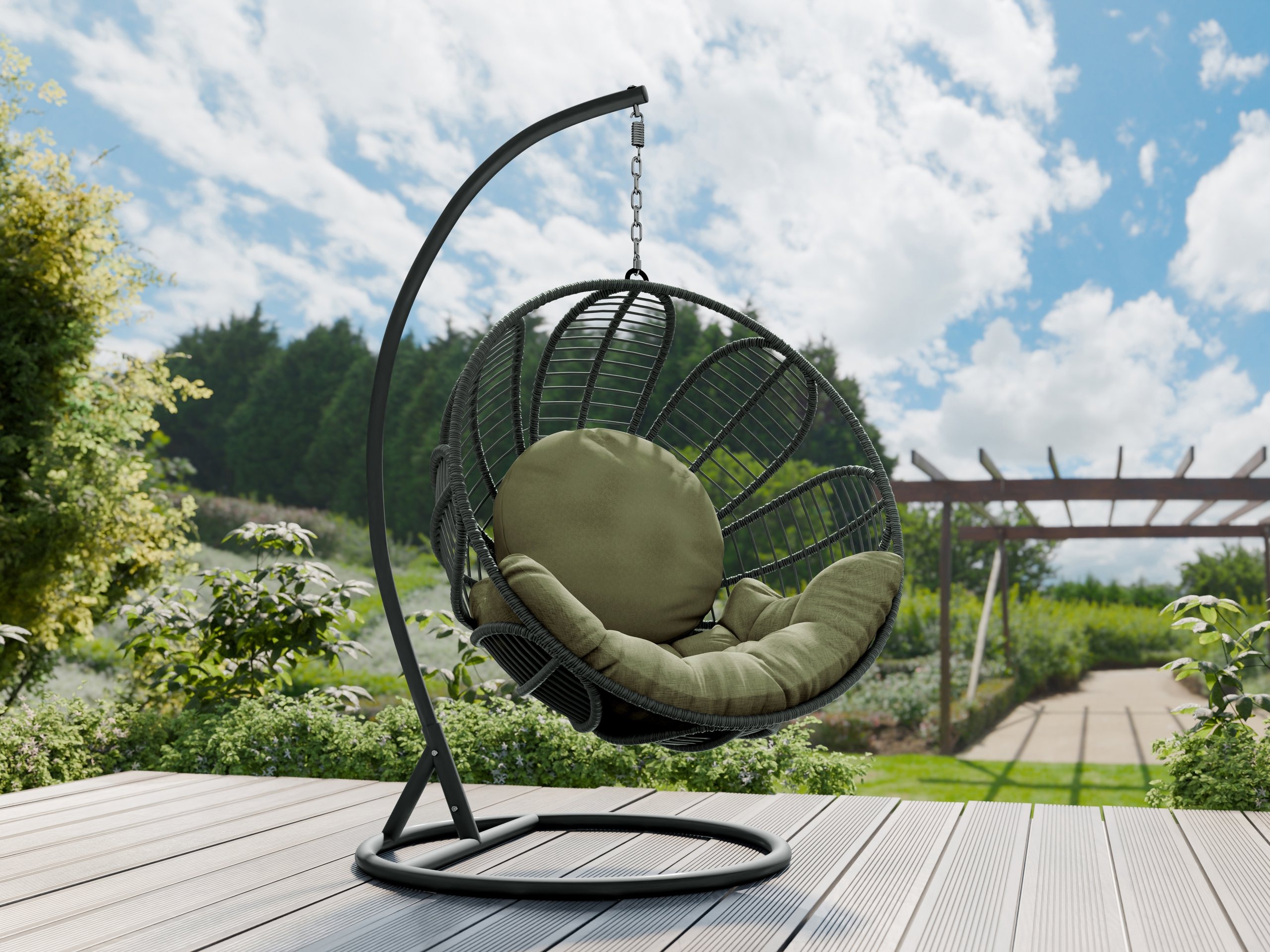 Hanging chair Comfivo Ingenium (Dark green + Green)