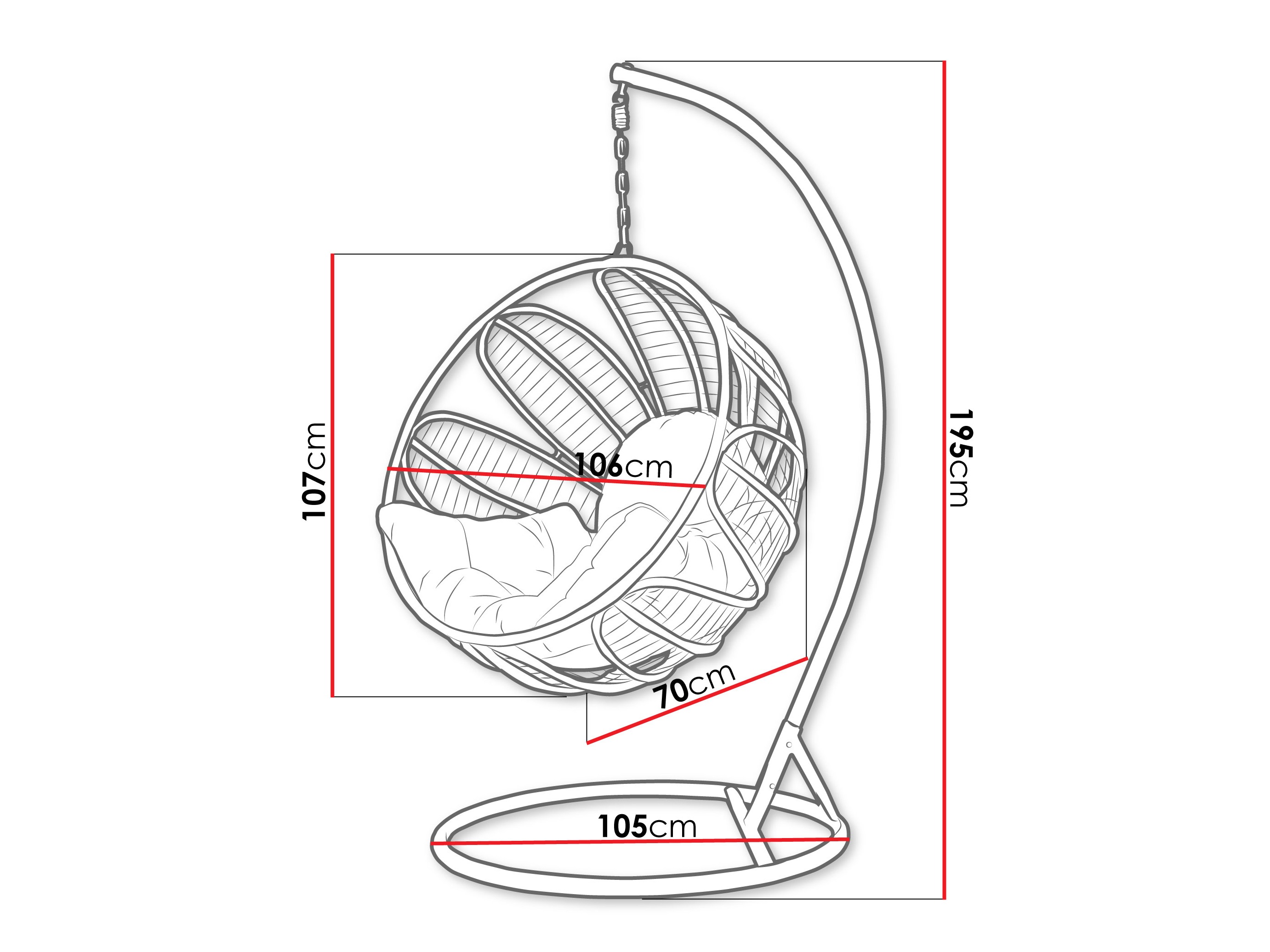 Hanging chair Comfivo Ingenium (Dark green + Green)