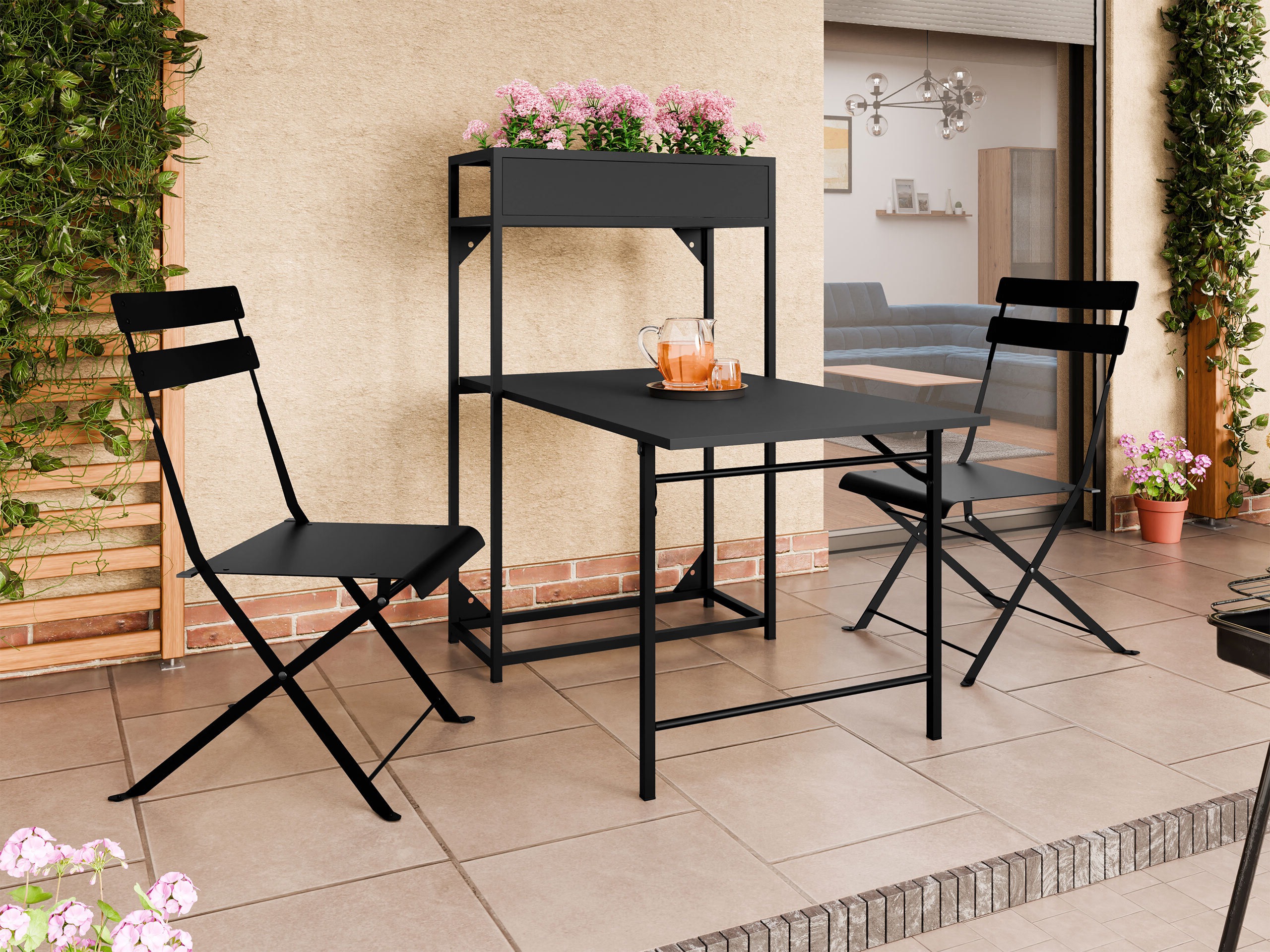 Balcony furniture set Lenitus (Black)
