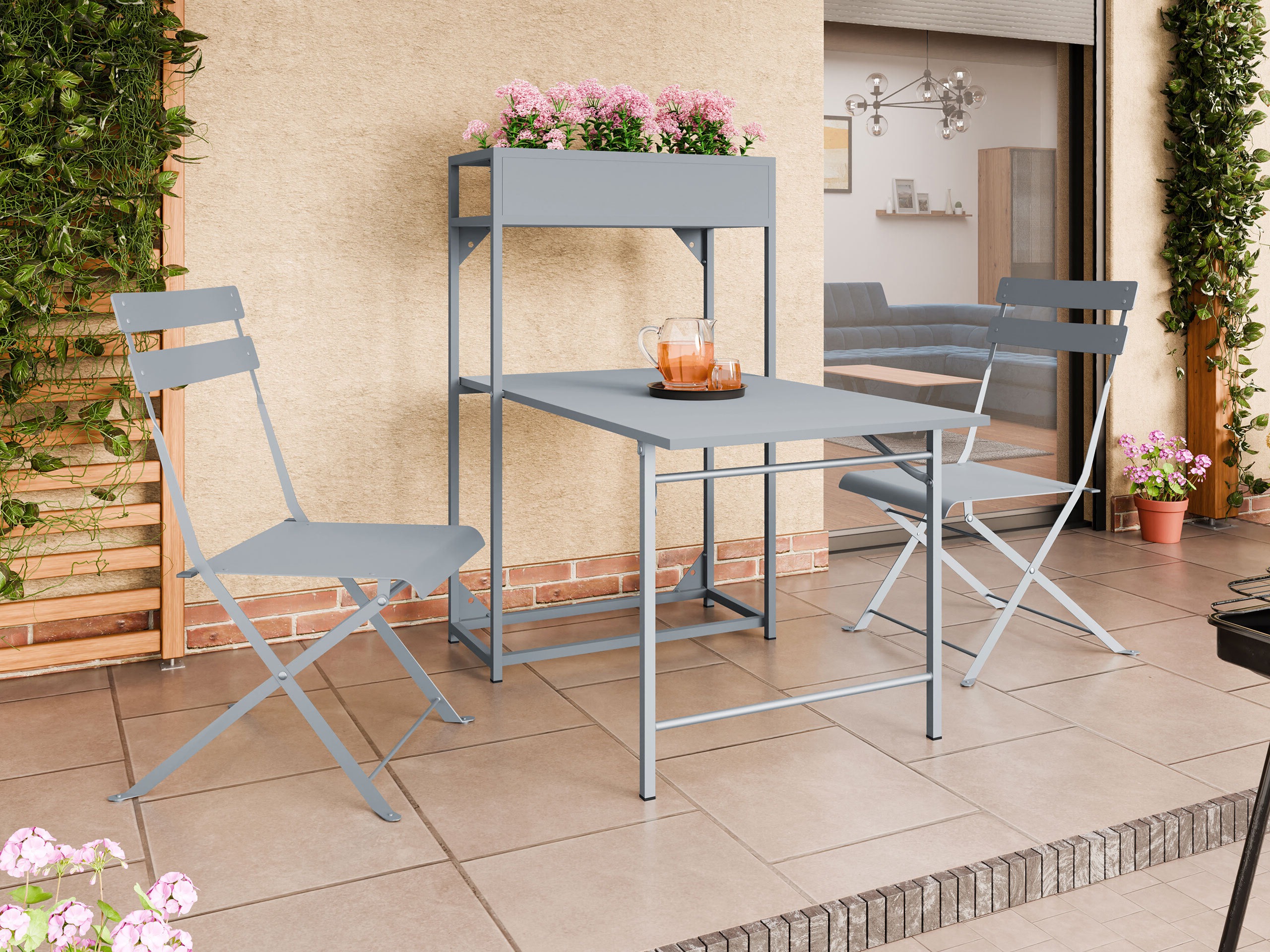 Balcony furniture set Lenitus (Grey)