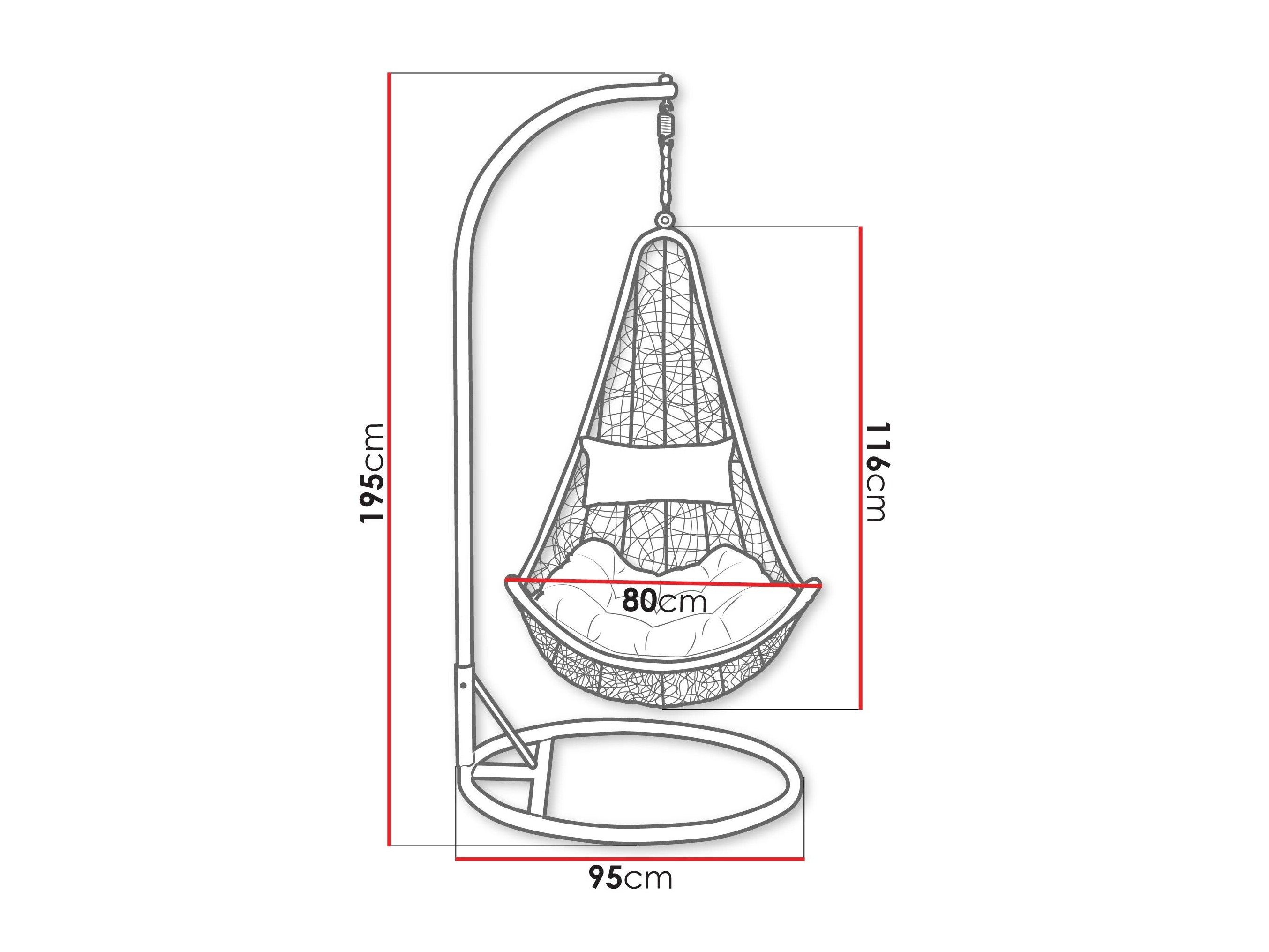 Hanging chair Comfivo 313 (Grey)