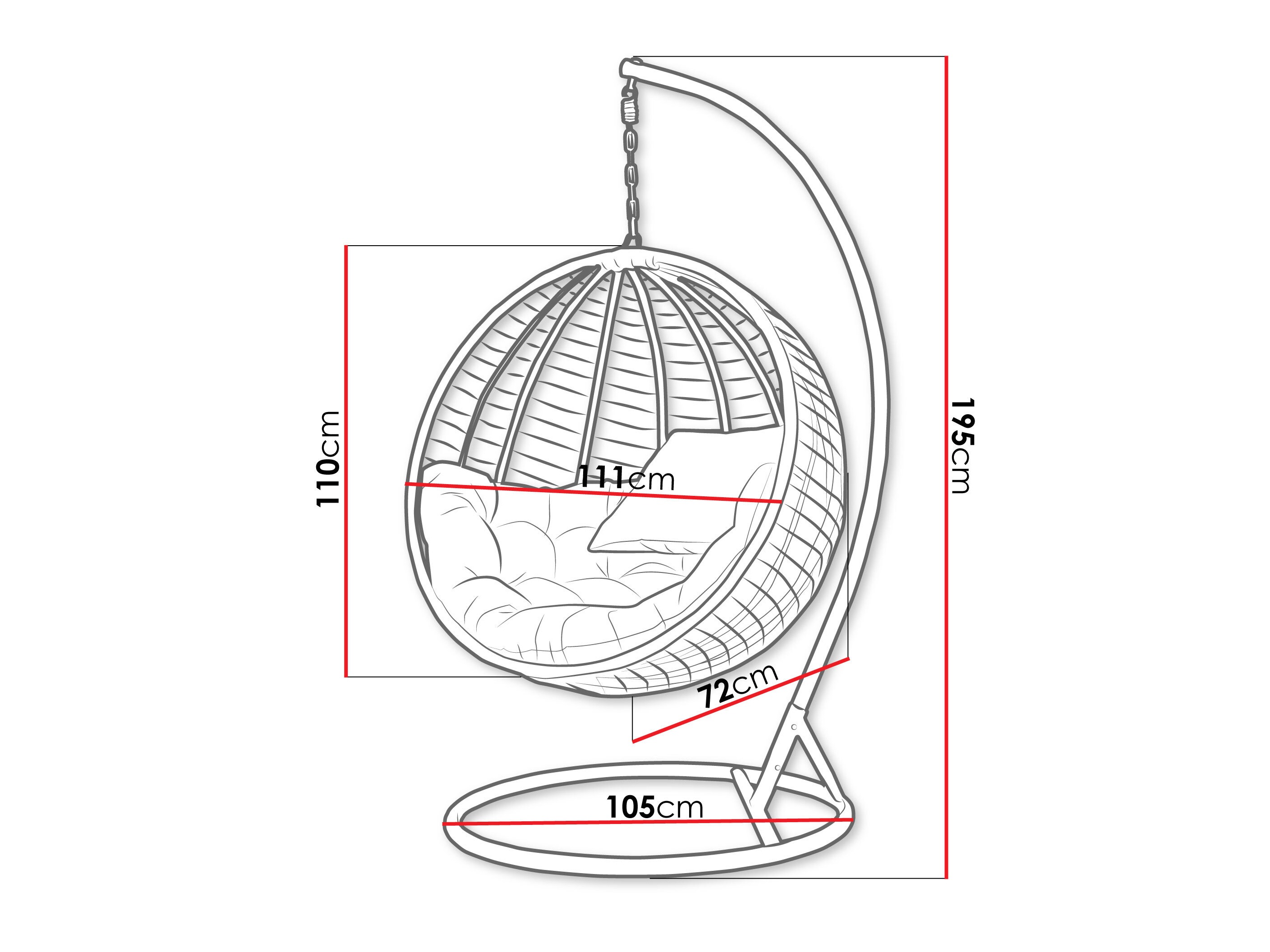 Hanging chair Comfivo Hederis