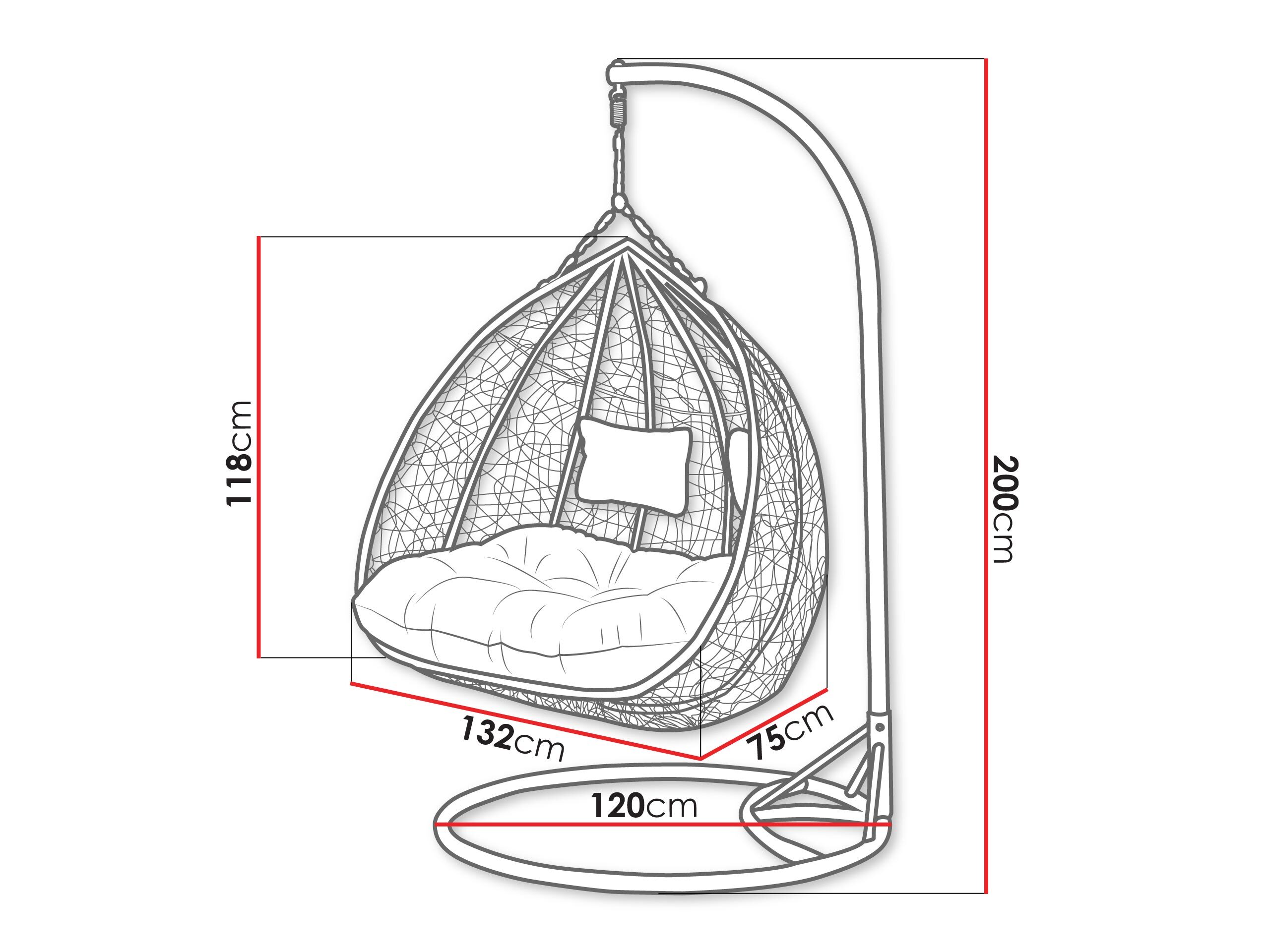 Hanging chair Comfivo Audos (Black + Cream)