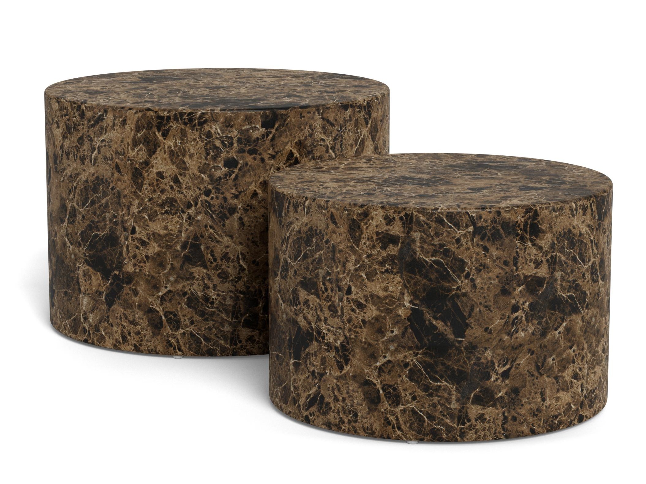 Nest of coffee tables Norsica 800 (Brown marble)