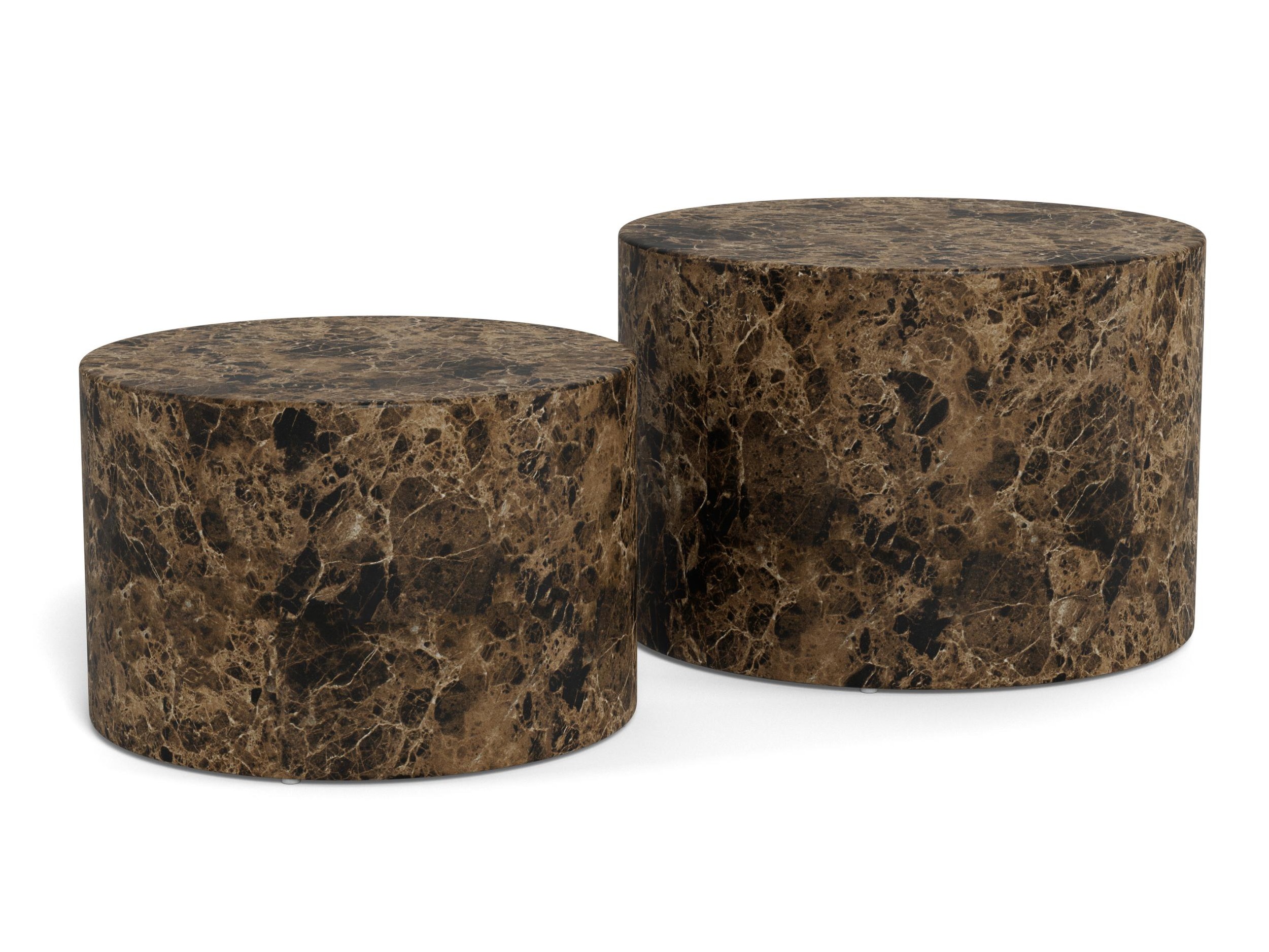Nest of coffee tables Norsica 800 (Brown marble)