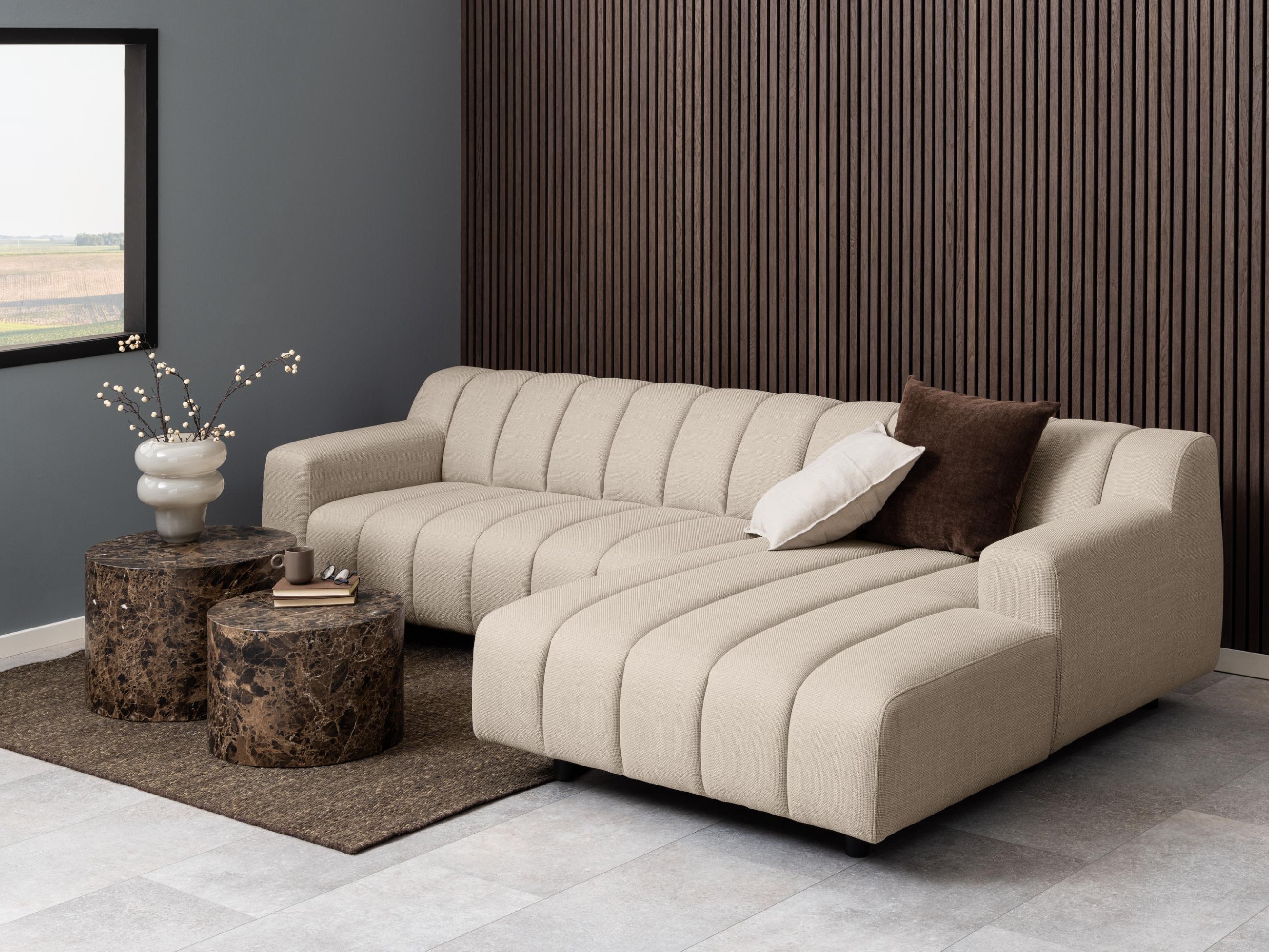 Nest of coffee tables Norsica 800 (Brown marble)