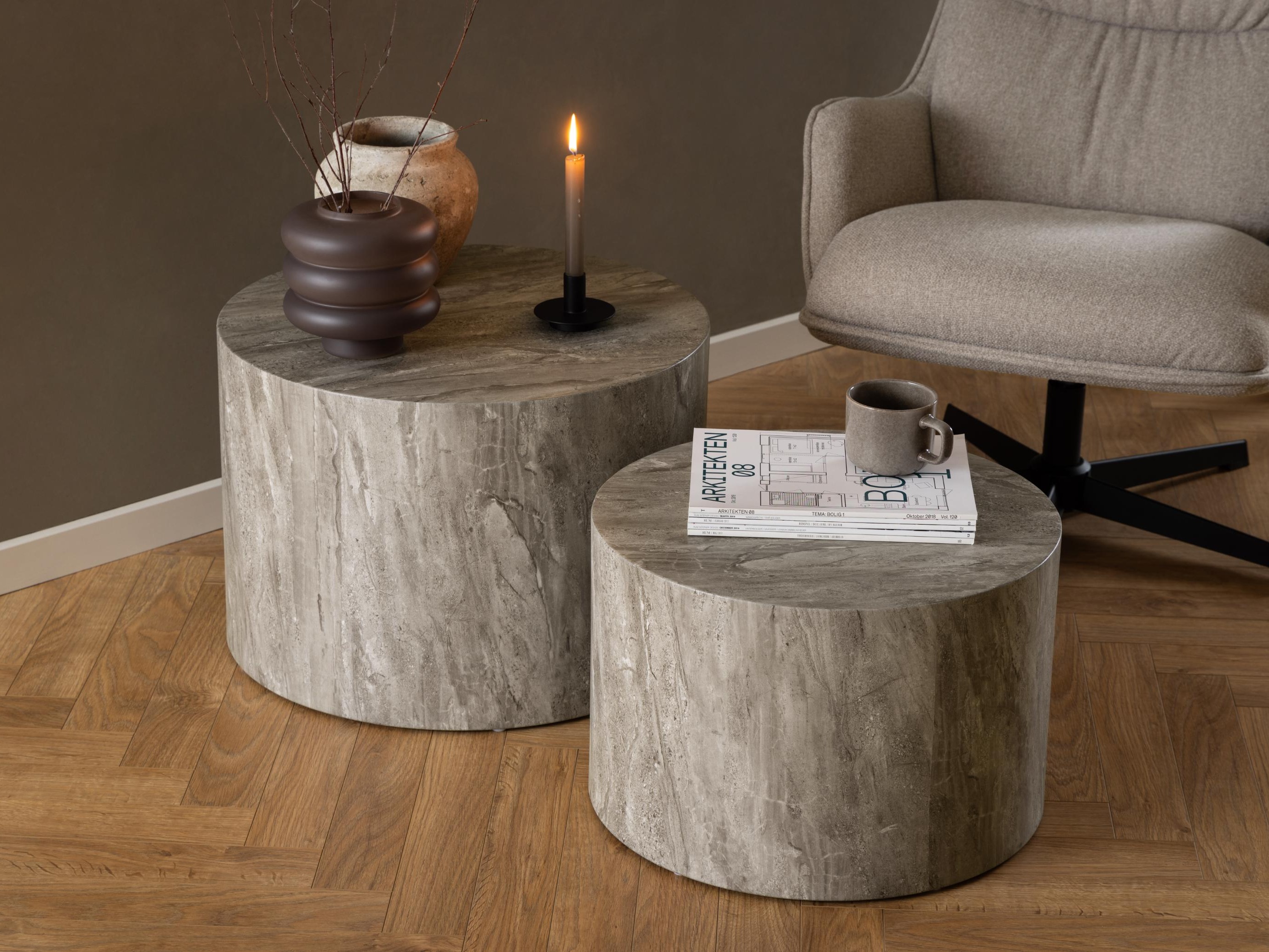 Nest of coffee tables Norsica 800 (Grey)