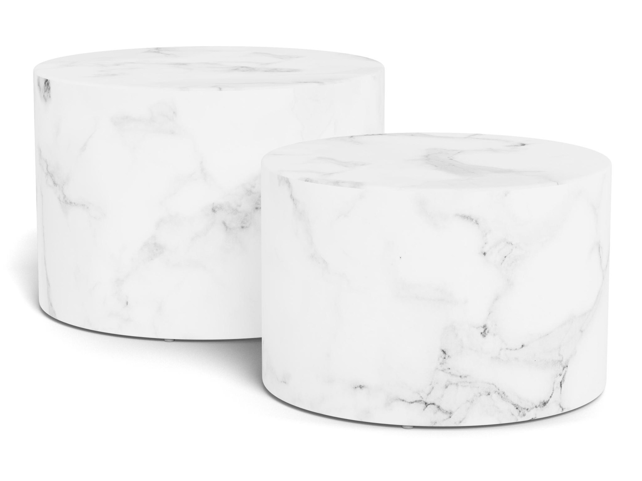 Nest of coffee tables Norsica 800 (White marble)
