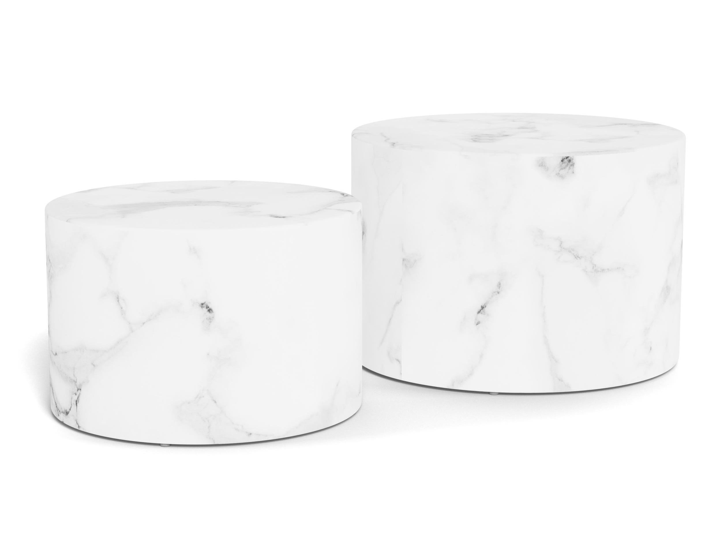 Nest of coffee tables Norsica 800 (White marble)