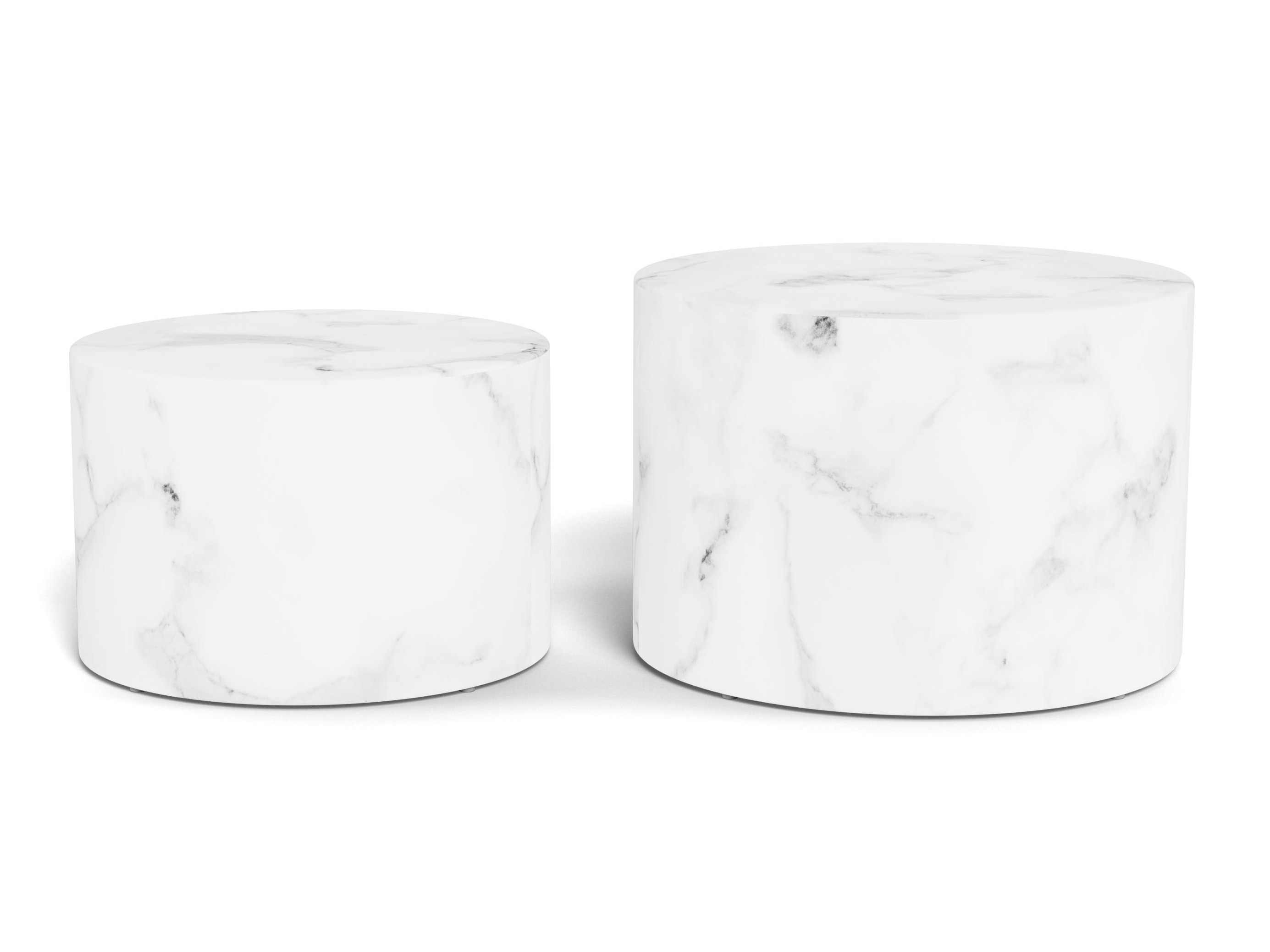 Nest of coffee tables Norsica 800 (White marble)