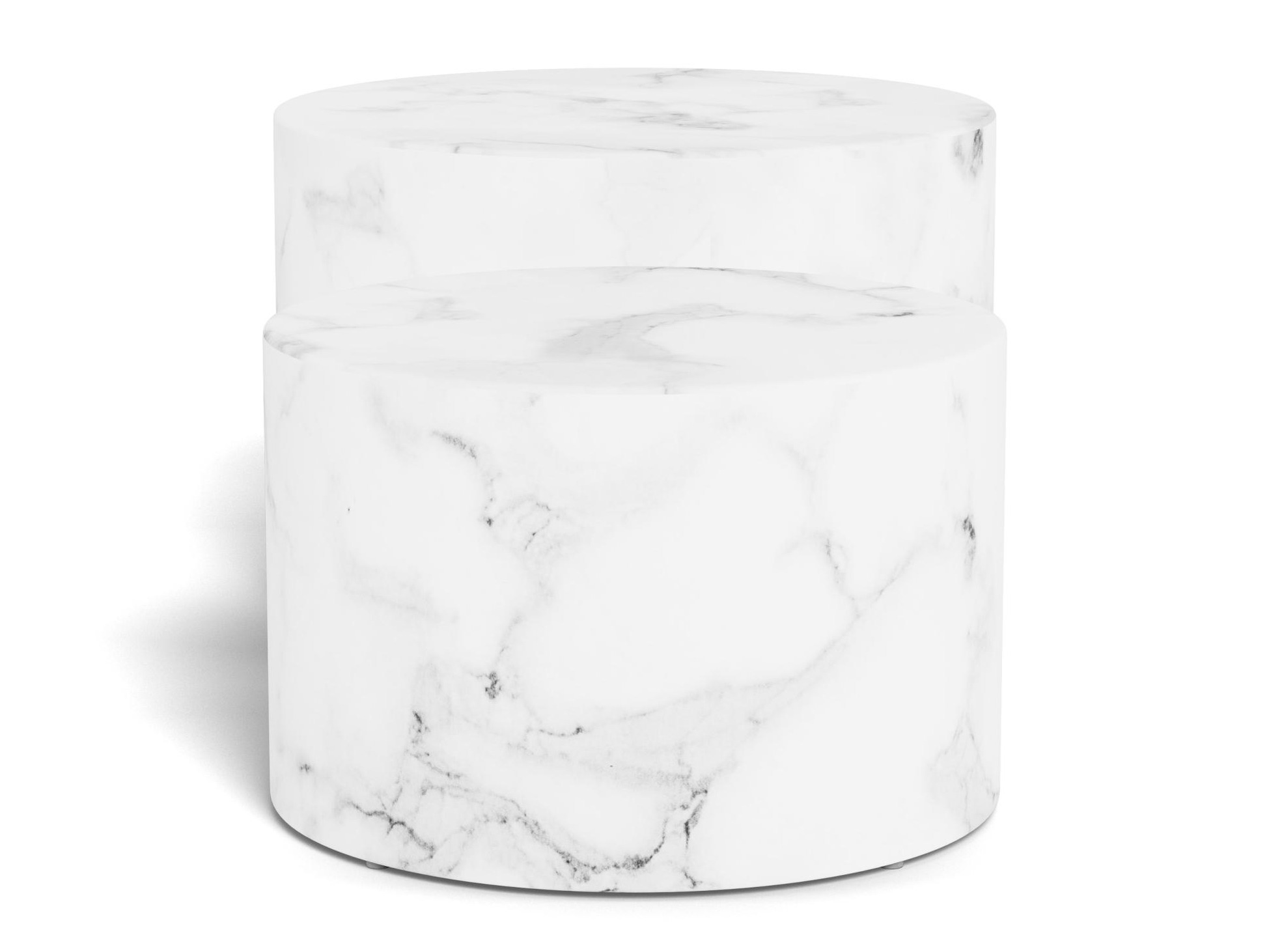 Nest of coffee tables Norsica 800 (White marble)