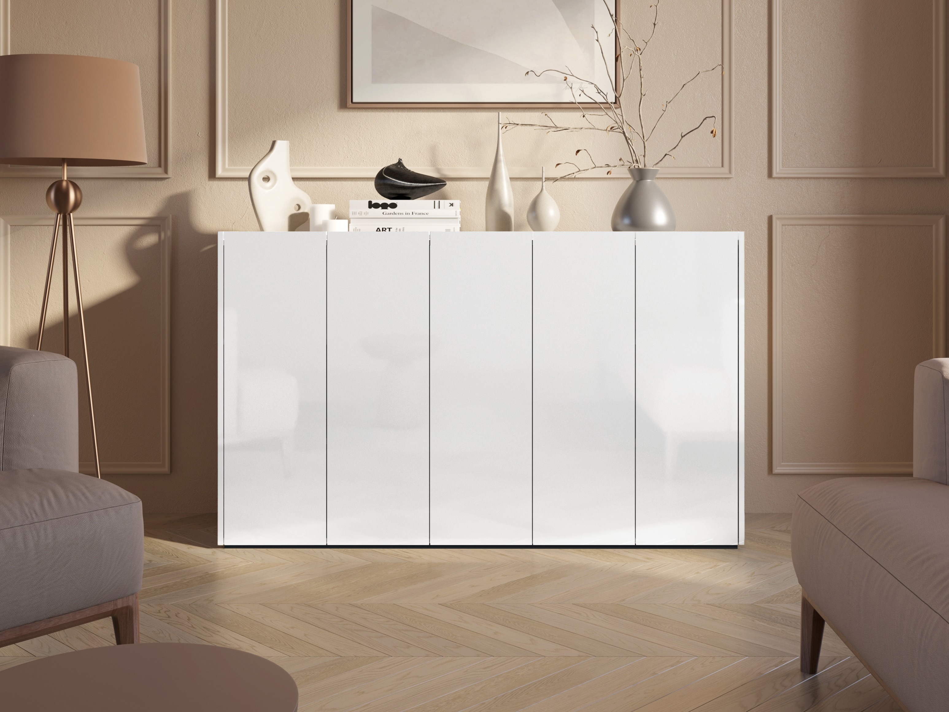 Sideboard Fresno 147 (Glossy white)