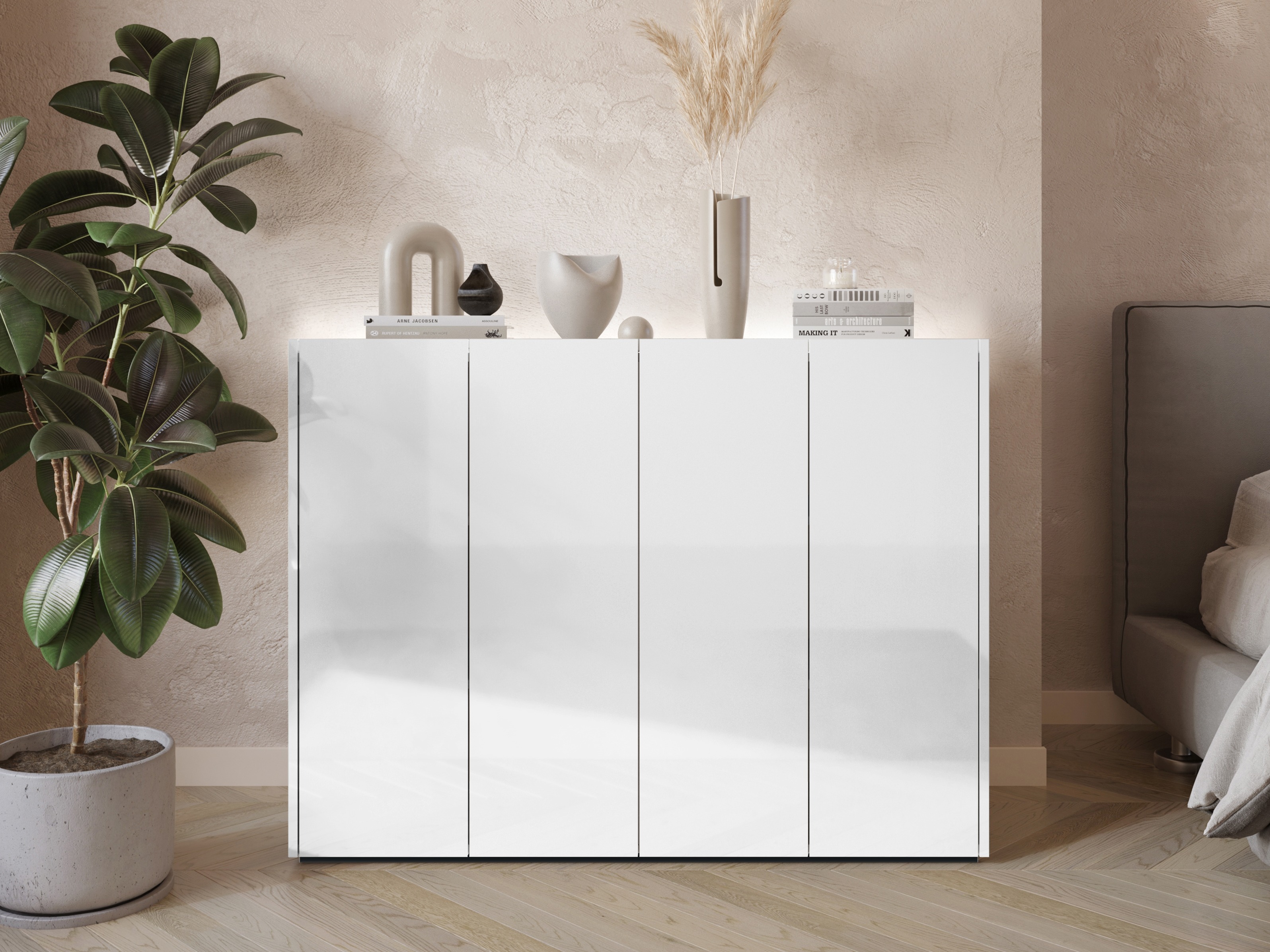 Sideboard Fresno 148 (Glossy white)