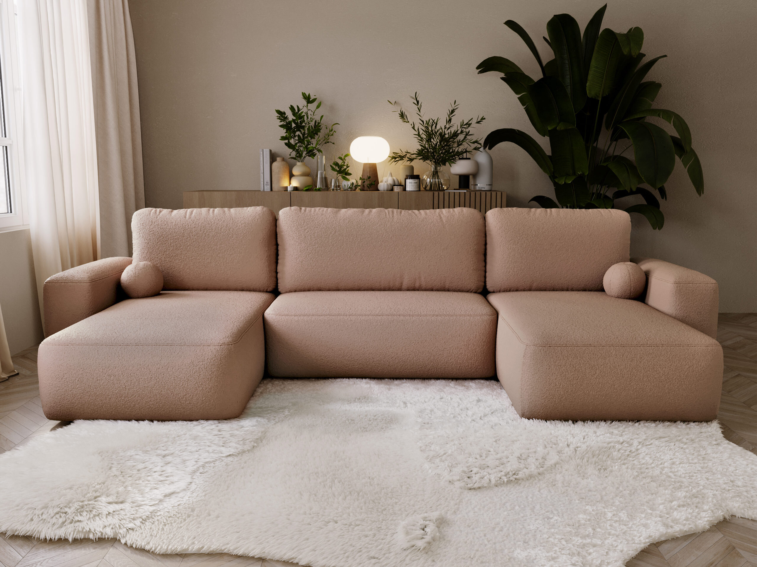 Corner sofa TrendyNest Piscor (Coral 45)