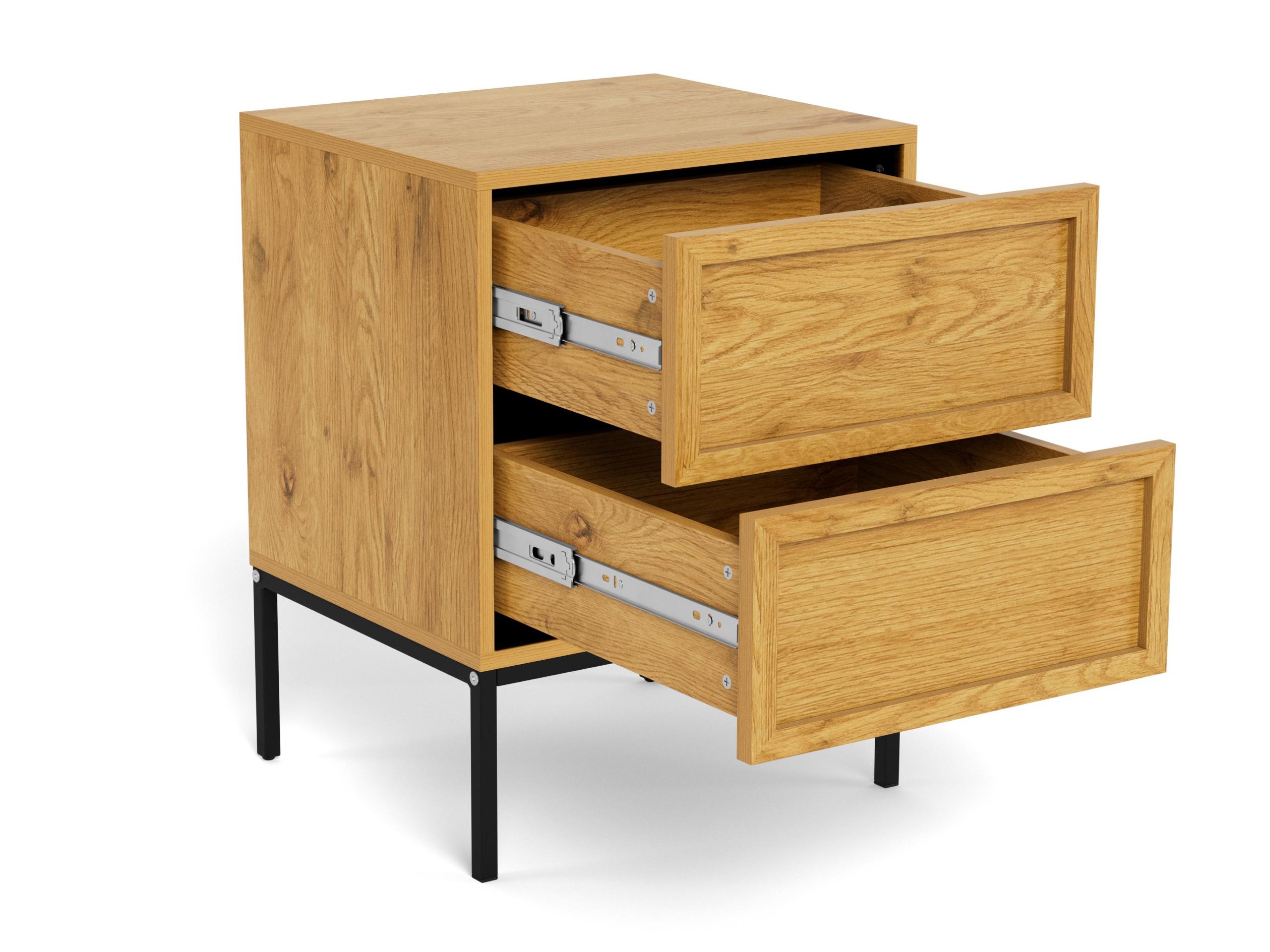 Bedside table Norsica 1050 (Black + Wild oak)