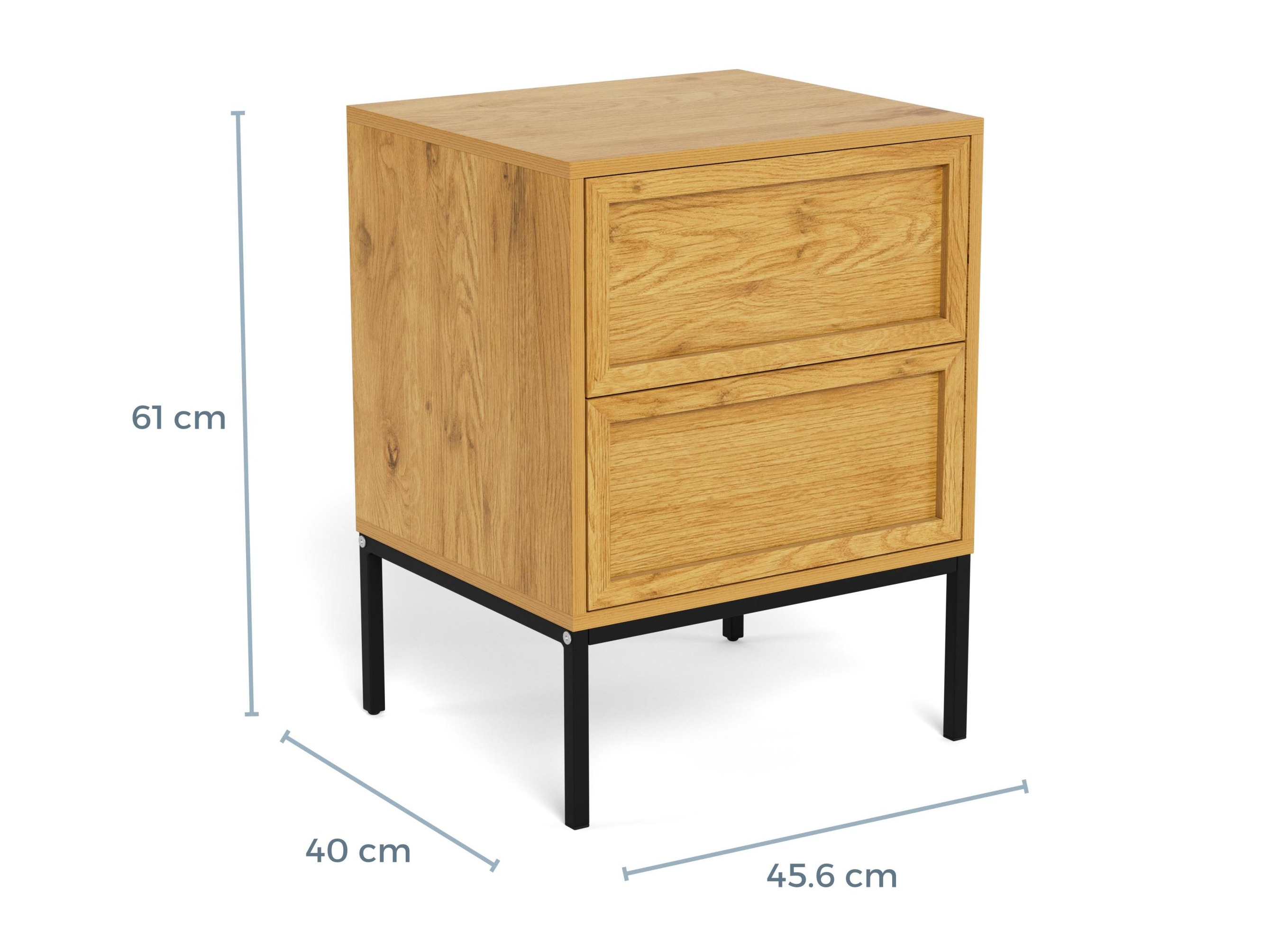Bedside table Norsica 1050 (Black + Wild oak)