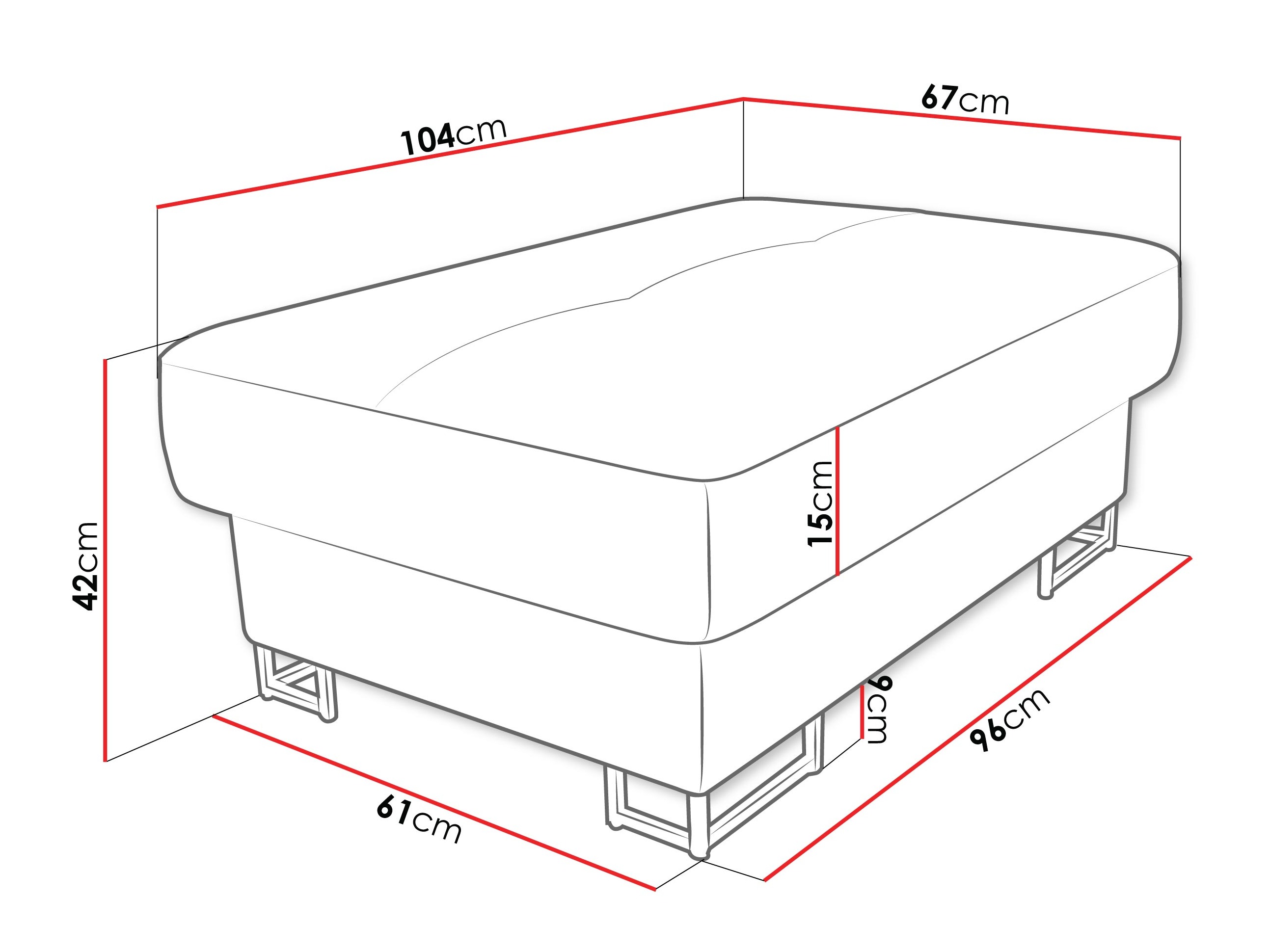 Upholstered bench Comfivo Ruta (Lumo 65)