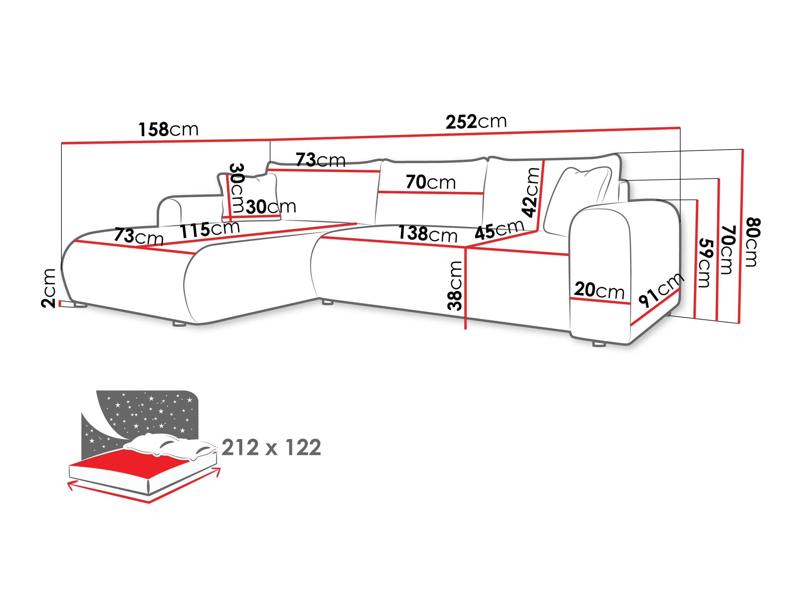 Corner sofa Comfivo Labor (Bella 40)