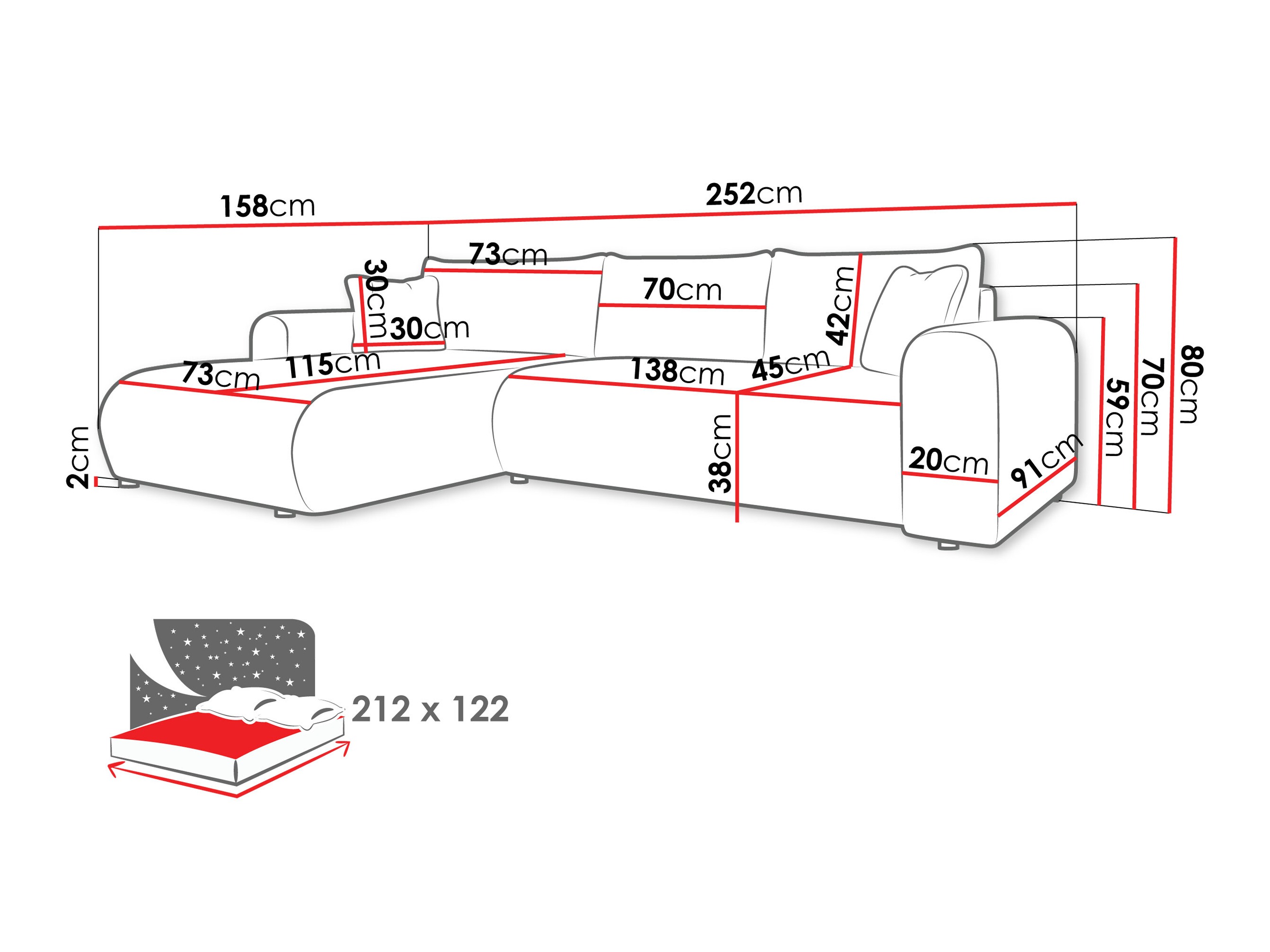 Corner sofa Comfivo Labor (Bella 65)