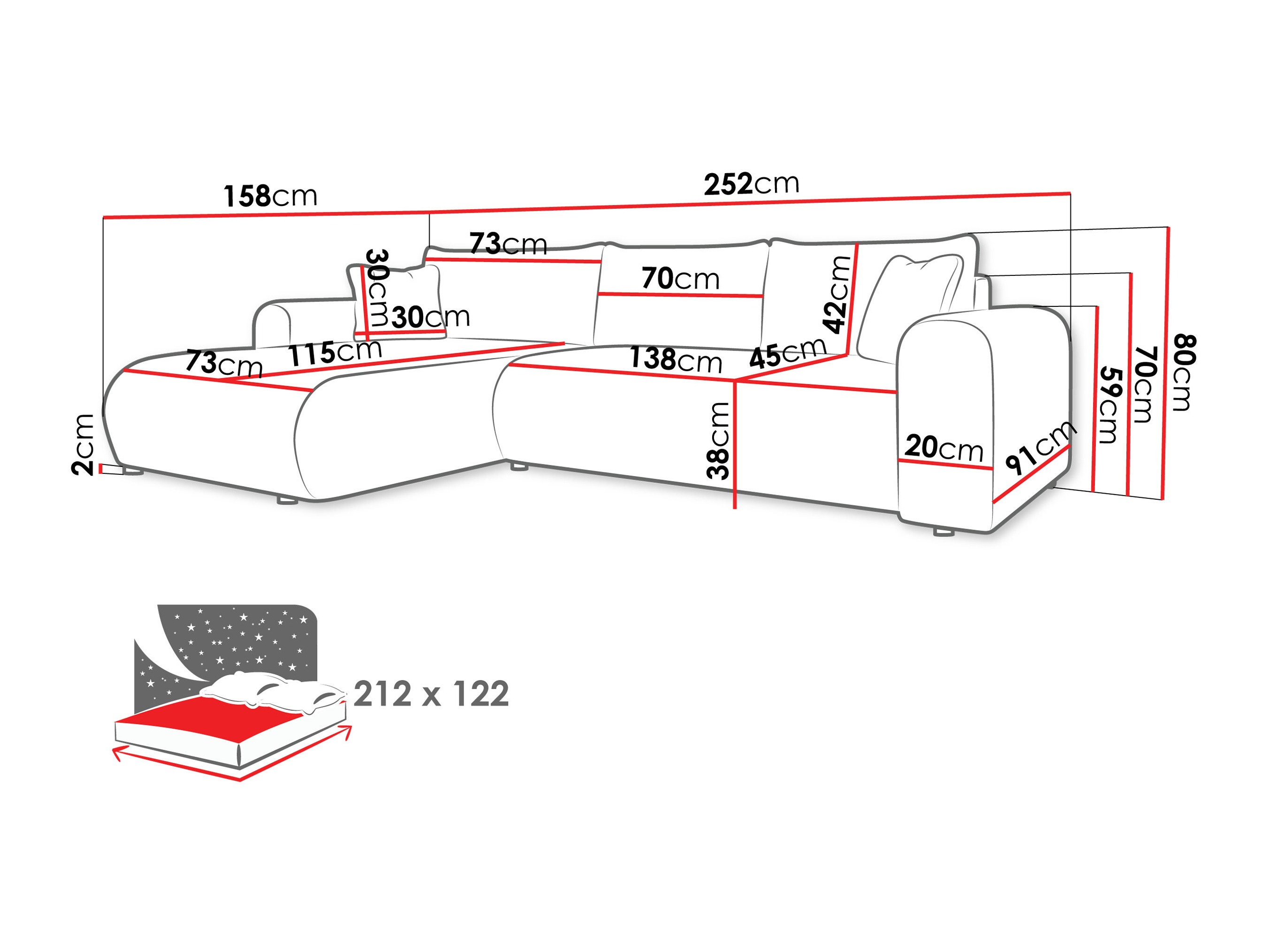 Corner sofa Comfivo Labor (Lumo 65)